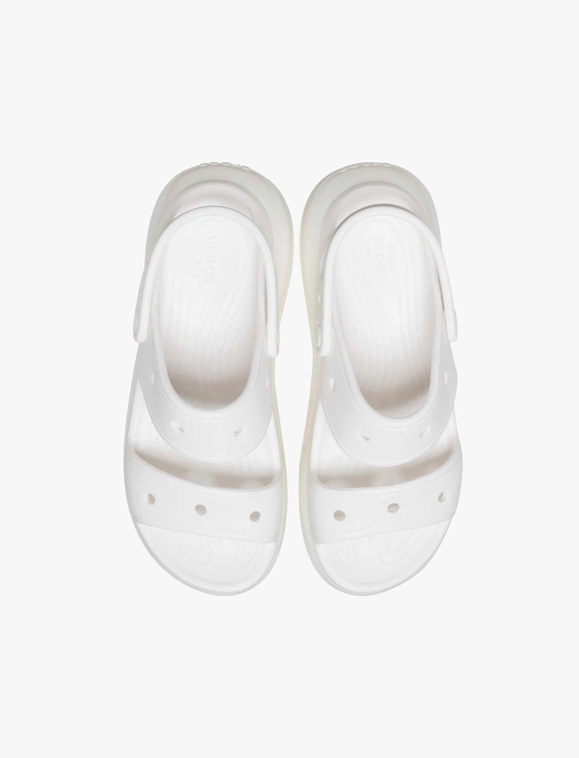 Crocs Classic Mega Crush Sandal - סנדל פלטפורמה קרוקס לנשים בצבע לבן - Image 3
