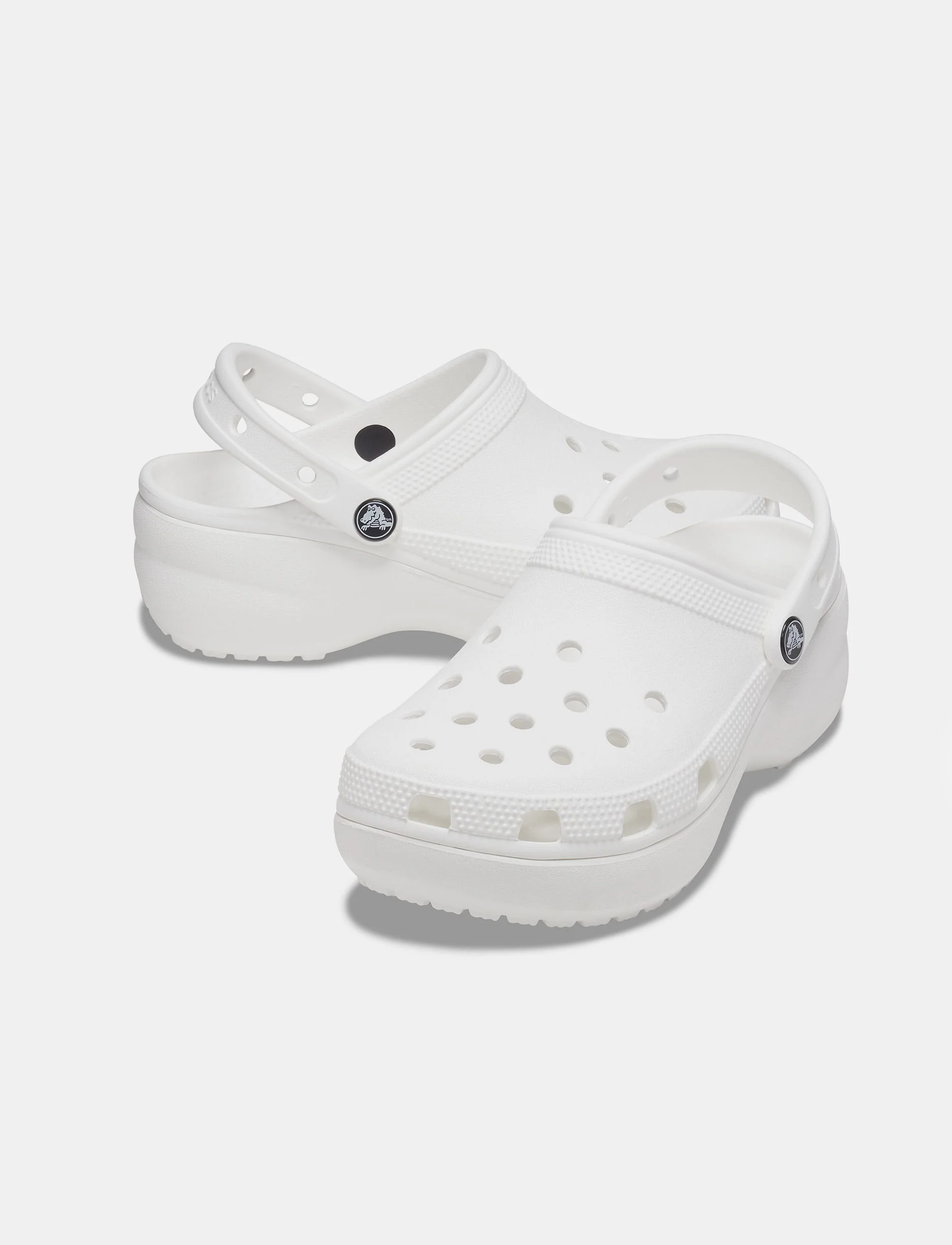 Crocs Classic Platform Clog - כפכפי פלטפורמה קרוקס לנשים בצבע לבן - Image 4