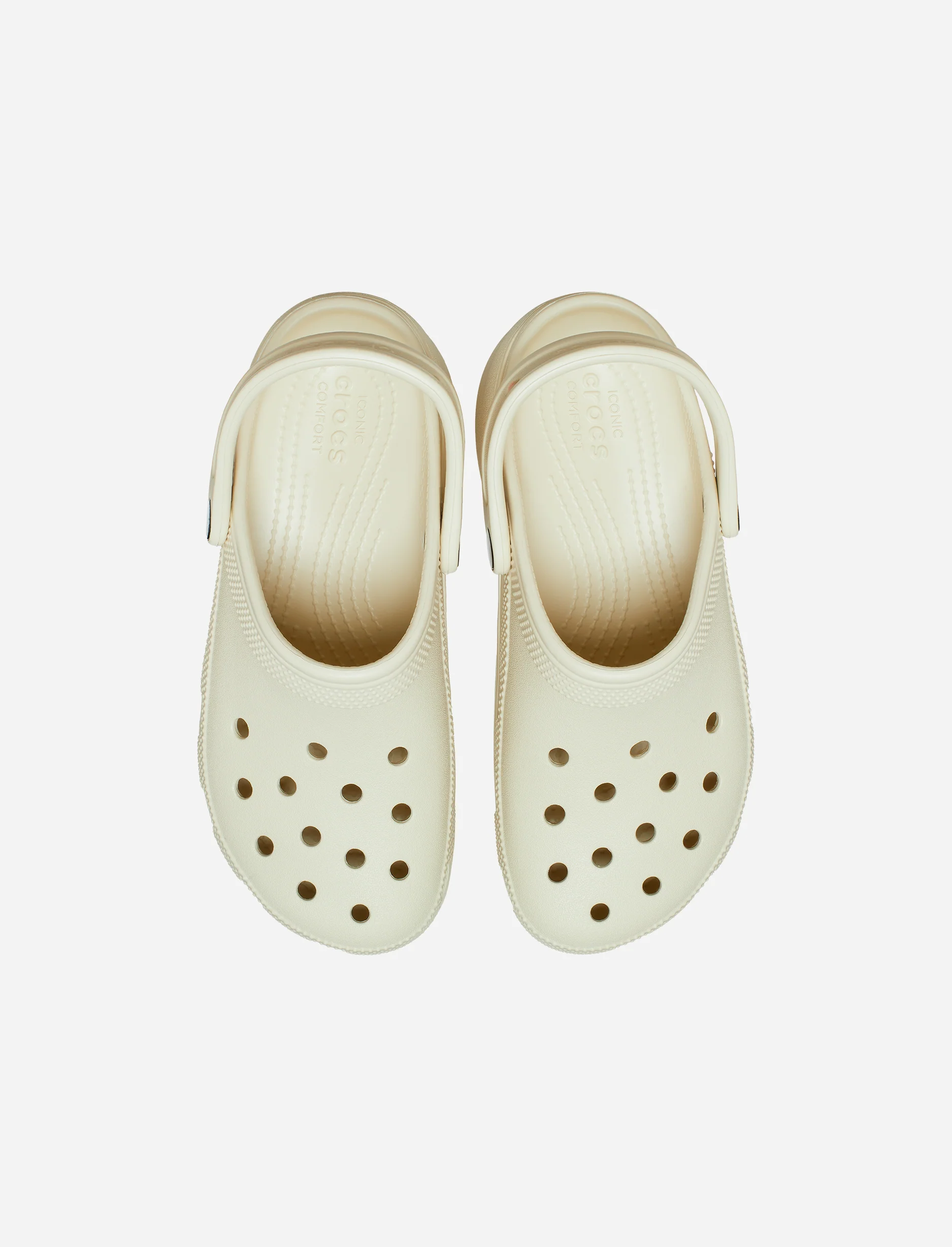 Crocs Classic Platform Clog - כפכפי פלטפורמה קרוקס לנשים בצבע קרם - Image 3