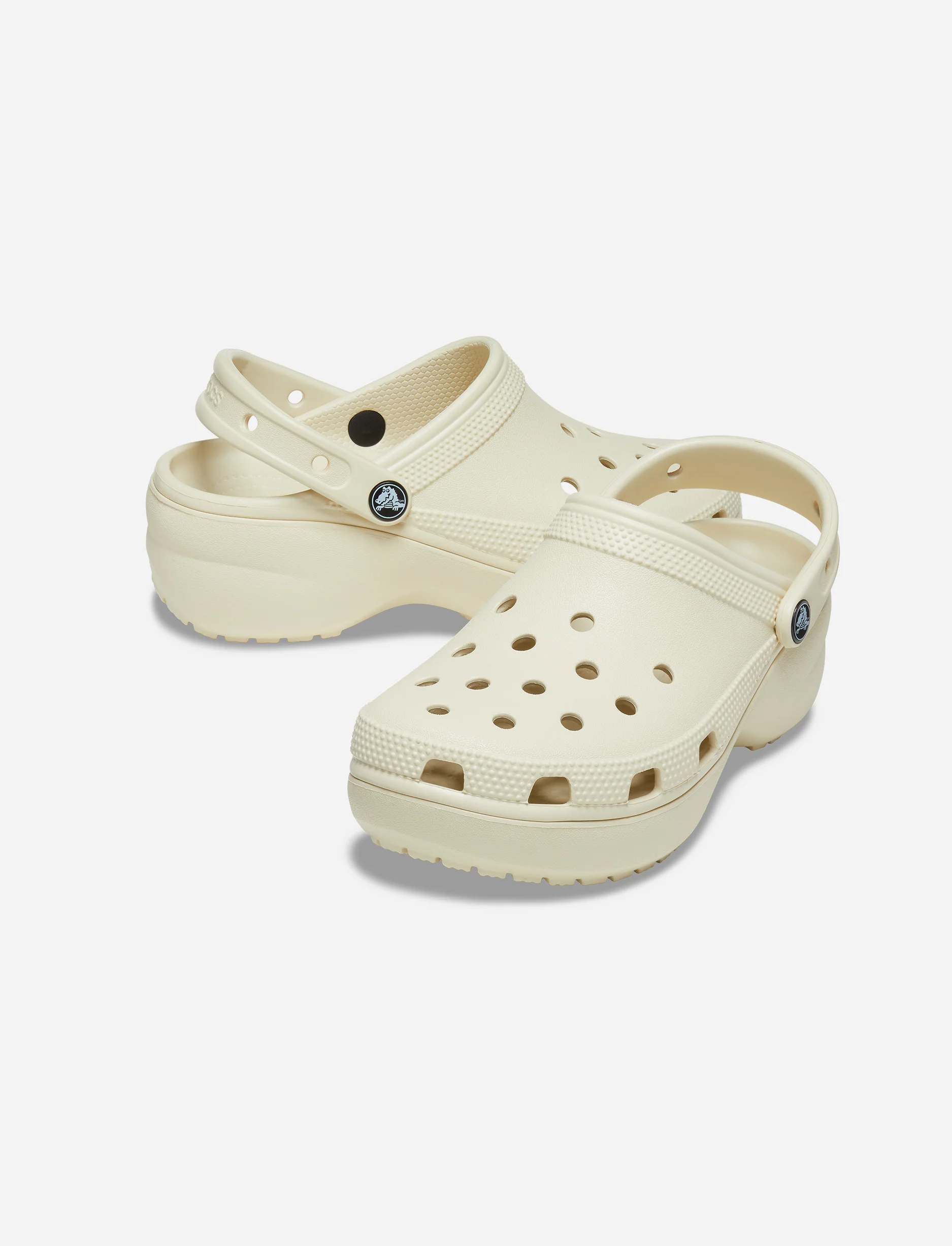 Crocs Classic Platform Clog - כפכפי פלטפורמה קרוקס לנשים בצבע קרם - Image 4
