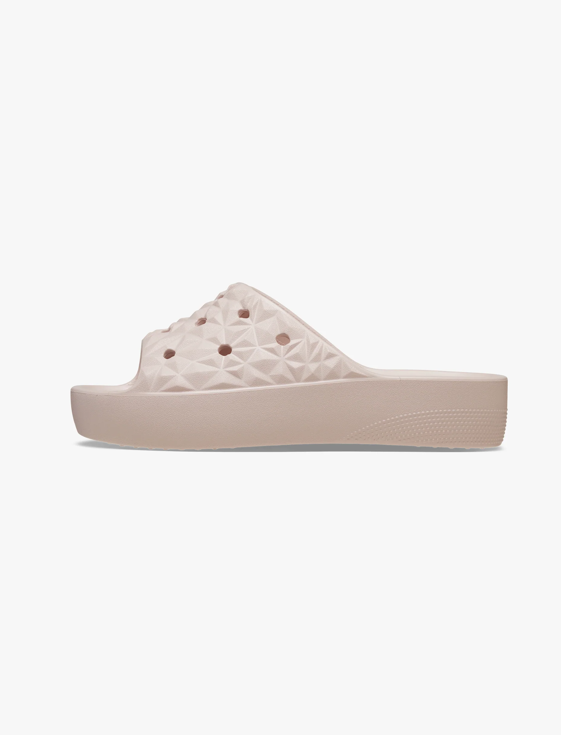 Crocs Classic Platform Geomtrc Slide - כפכפי פלטפורמה קרוקס לנשים בצבע בז' קוורץ - Image 6