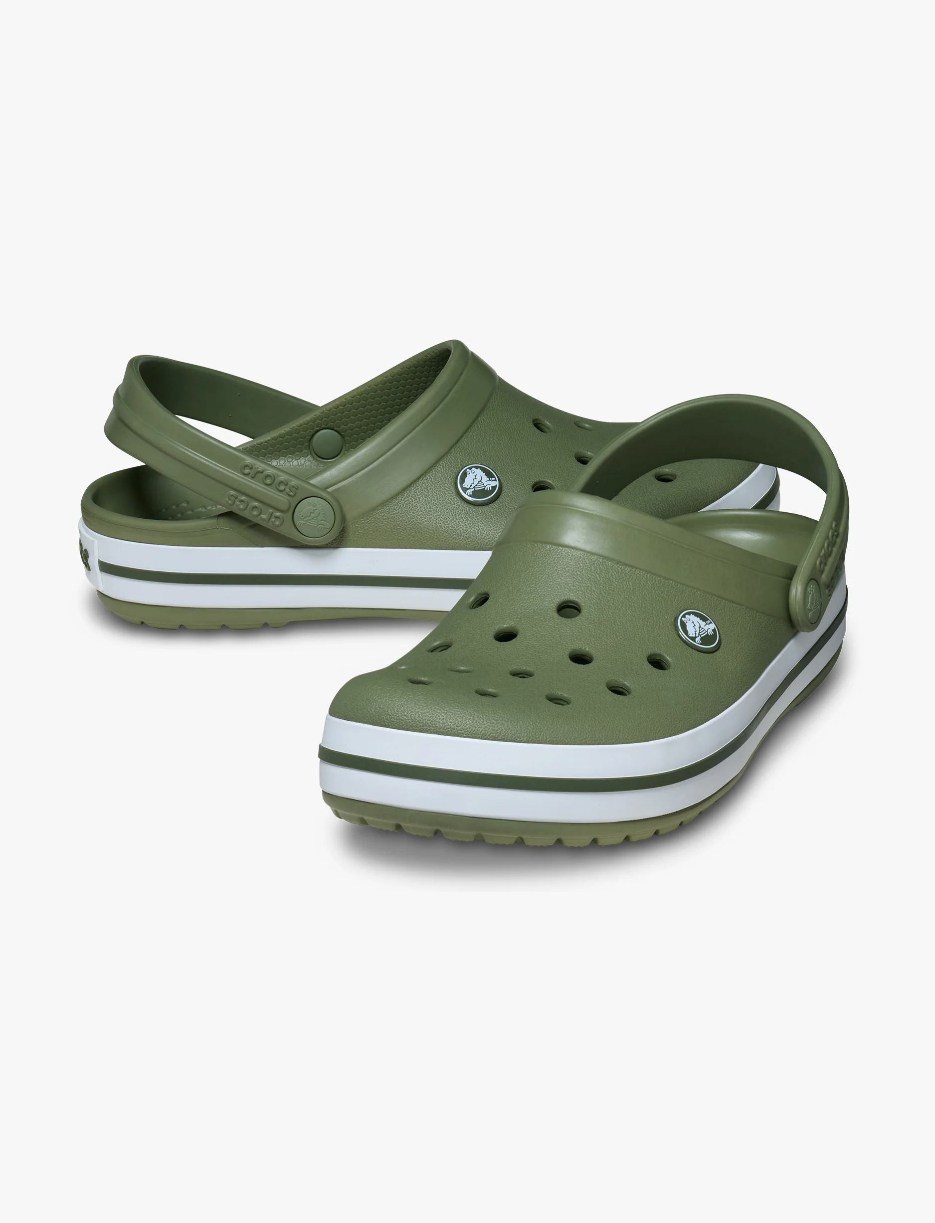 Crocs Crocband - כפכף קרוקס אוורירי בצבע ירוק-אפור קרגו - Image 3