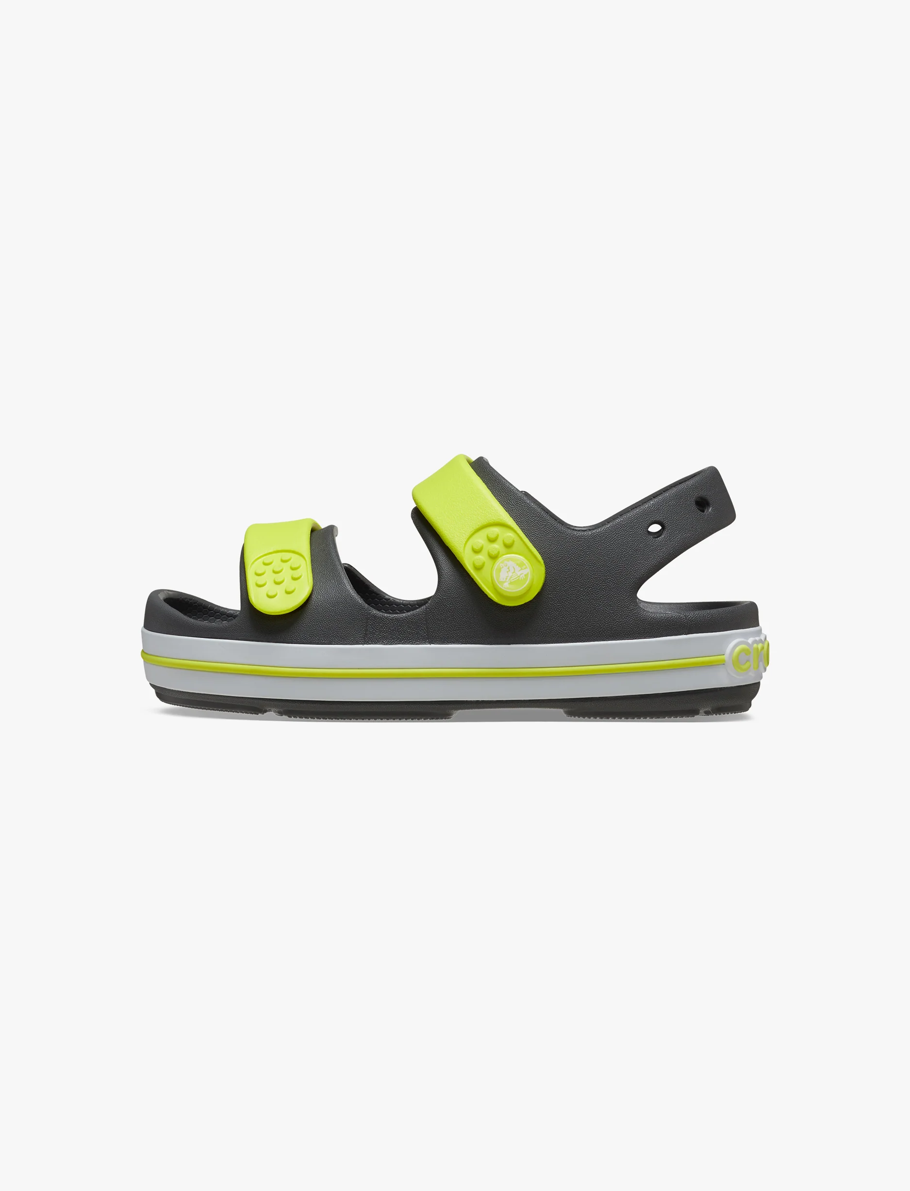 Crocs Crocband Cruiser Sandal K - סנדלי קרוקבנד לילדים בצבע אפור/ירוק זרחני - Image 5