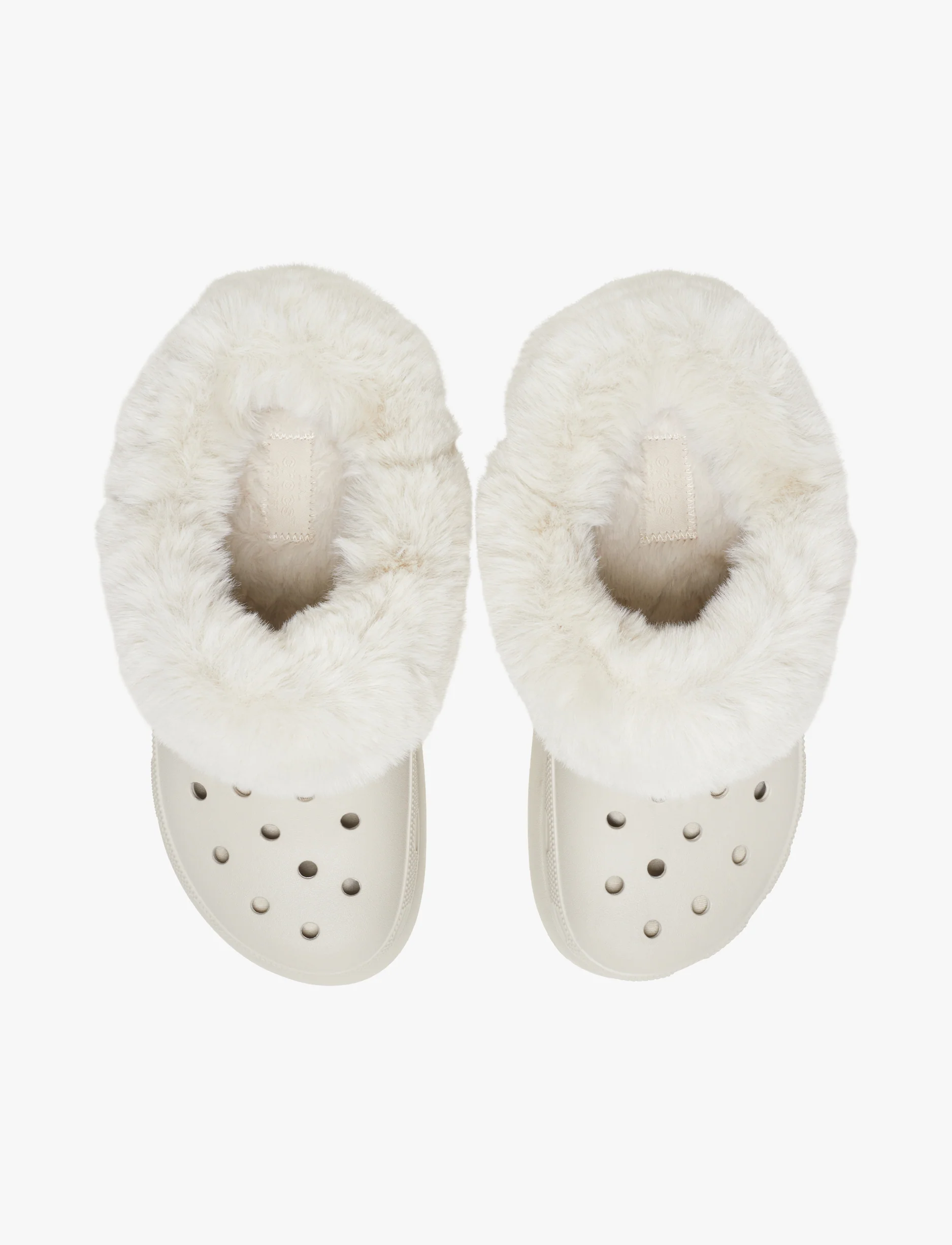 Crocs Furever Crush - כפכפי פלטפורמה קרוקס קראש עם פרווה לנשים בצבע אבן - Image 3