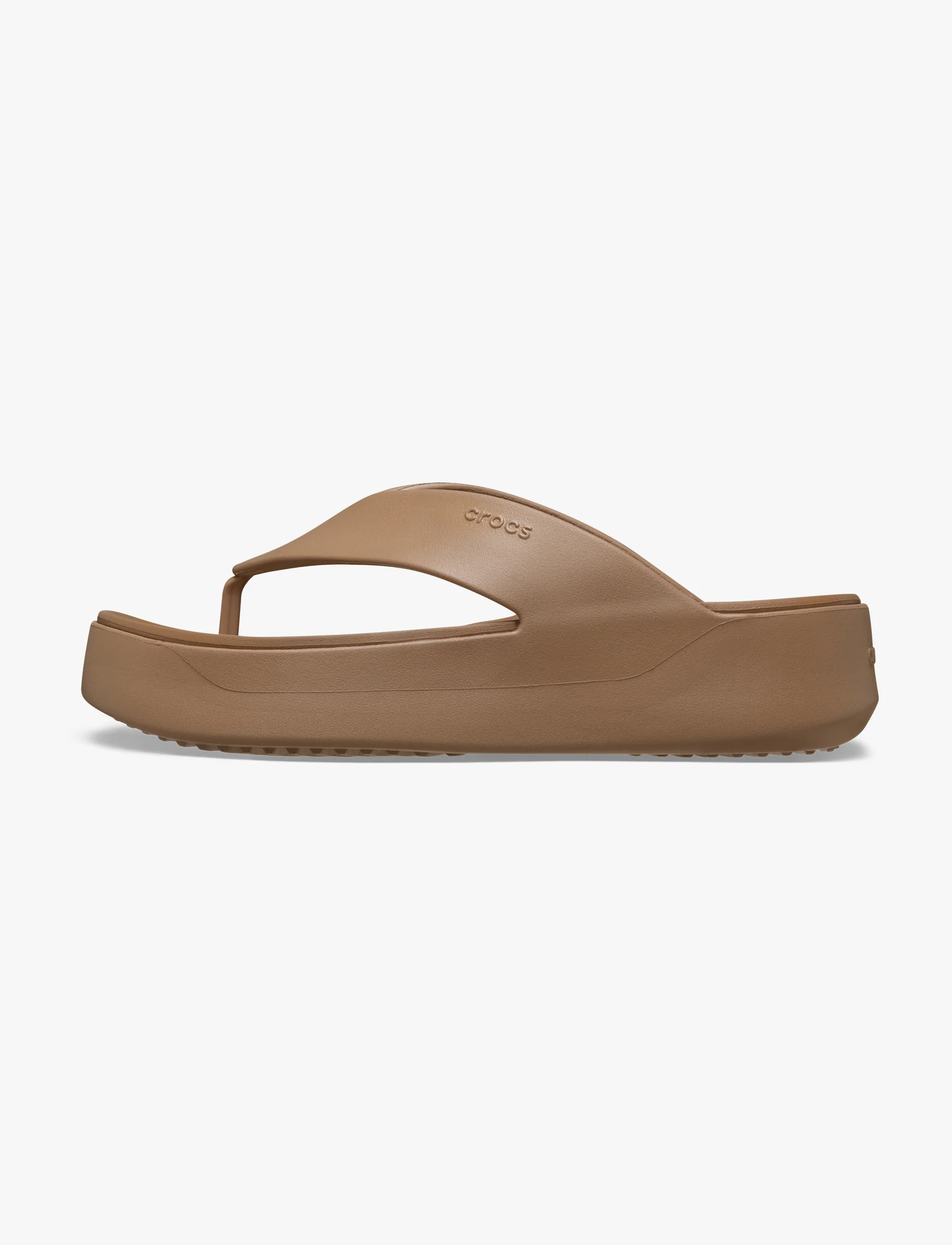 Crocs Getaway Platform Flip - כפכפי אצבע פלטפורמה קרוקס לנשים בצבע שוקולד חלב - Image 6