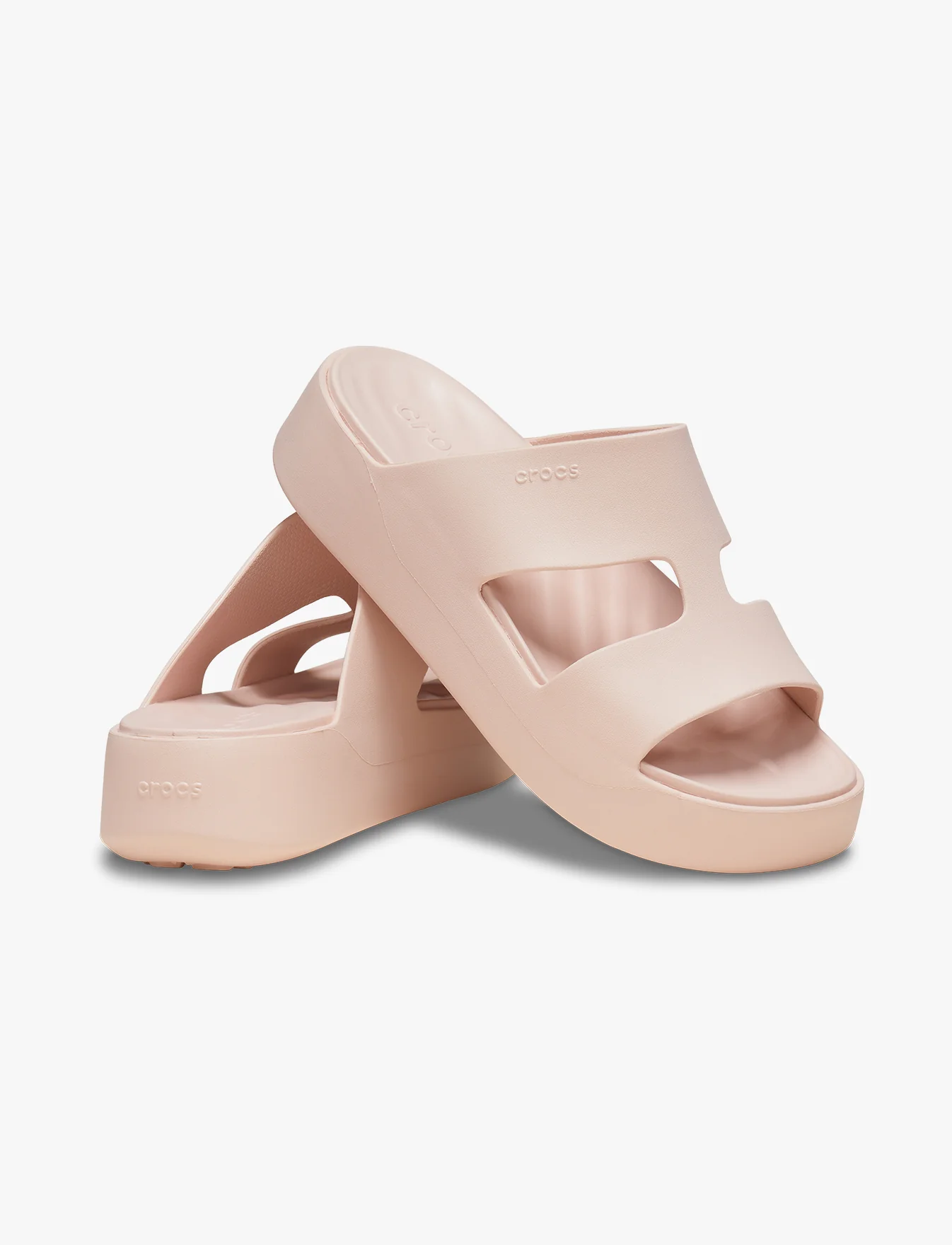 Crocs Getaway Platform H-Strap - נעלי פלטפורמה קרוקס לנשים בצבע קוורץ - Image 3