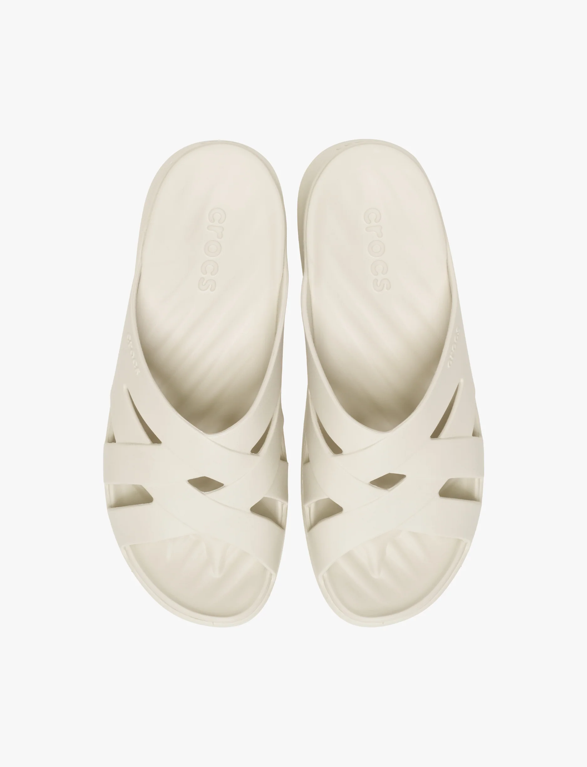 Crocs Getaway Weave Slide - כפכפי סלייד קרוקס לנשים בצבע אבן חול - Image 3