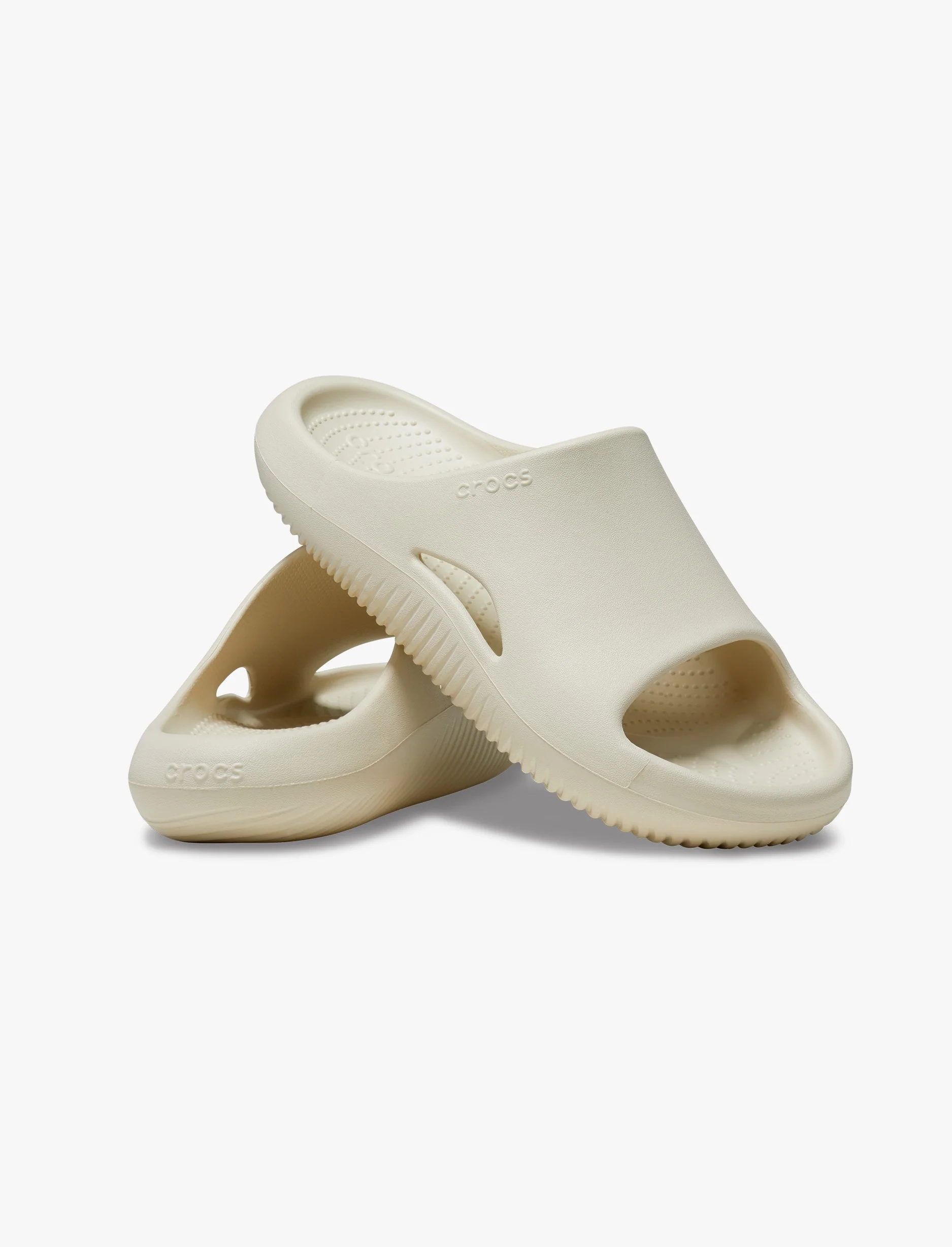 Crocs Mellow Slide - כפכפי קרוקס סלייד מילו בצבע עצם - Image 5