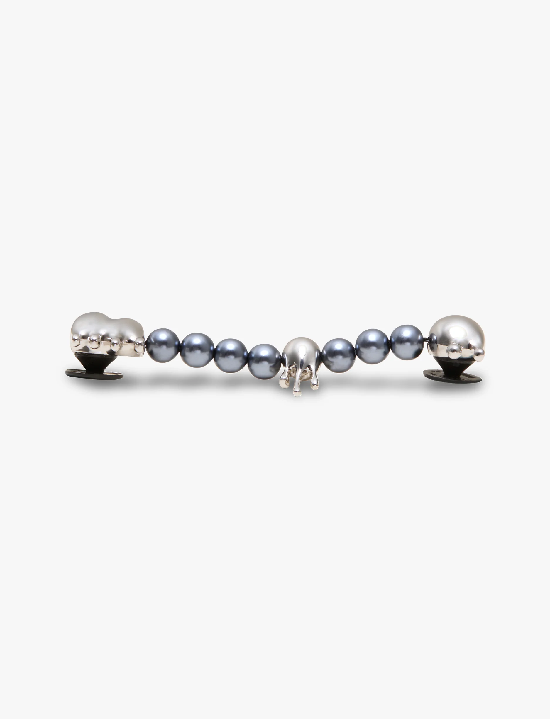 Crocs Pearl Melted Silver Chain - שרשרת ג'יביטים לקרוקס - Image 2