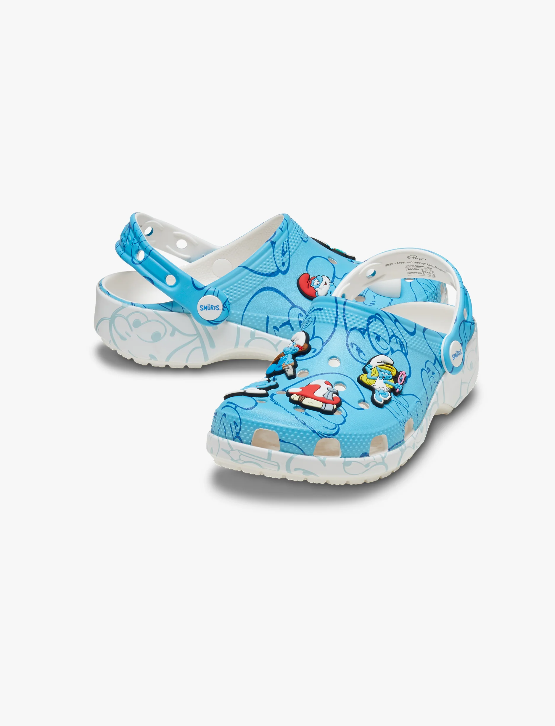 Crocs Smurfs Classic Clog K - כפכפי קרוקס קלוג הדרדסים לילדים בצבע תכלת/לבן - Image 3