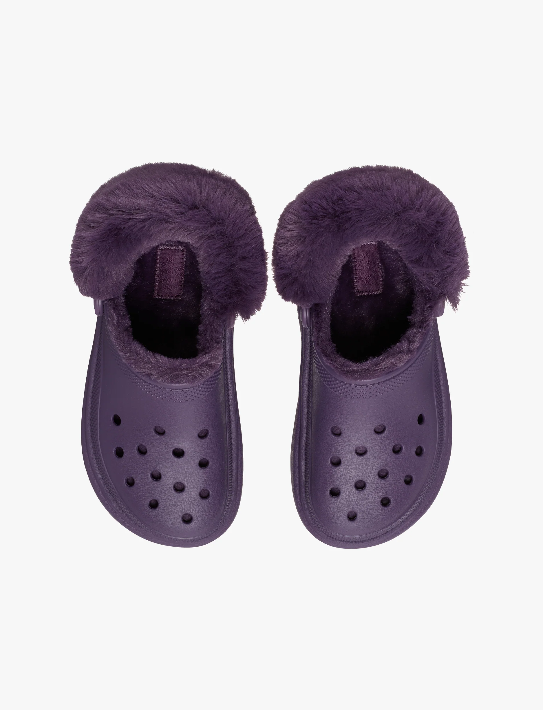 Crocs Stomp Lined Clog - כפכפי פלטפורמה קלוג סטומפ פרוותיים לנשים בצבע איריס כהה - Image 4