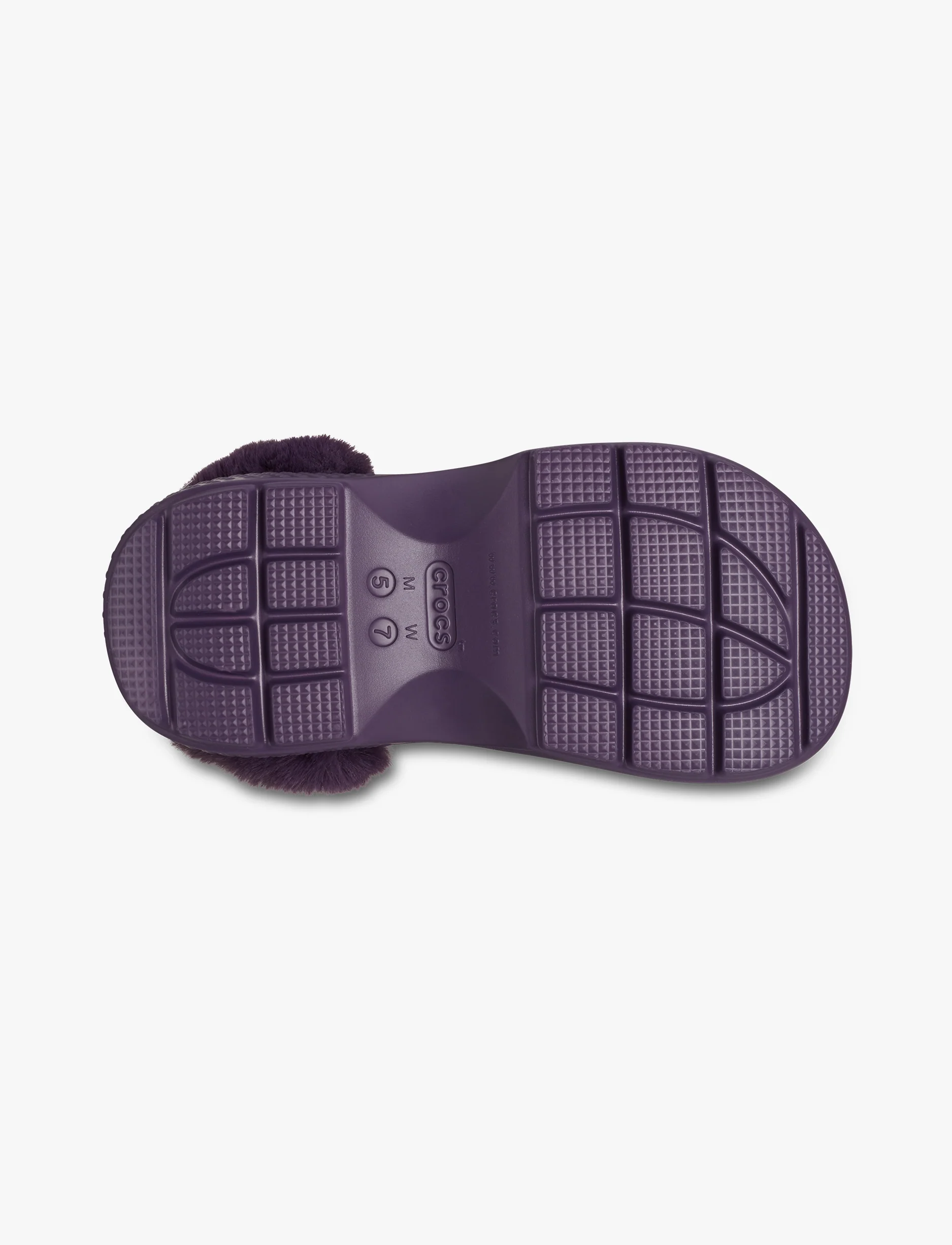 Crocs Stomp Lined Clog - כפכפי פלטפורמה קלוג סטומפ פרוותיים לנשים בצבע איריס כהה - Image 7