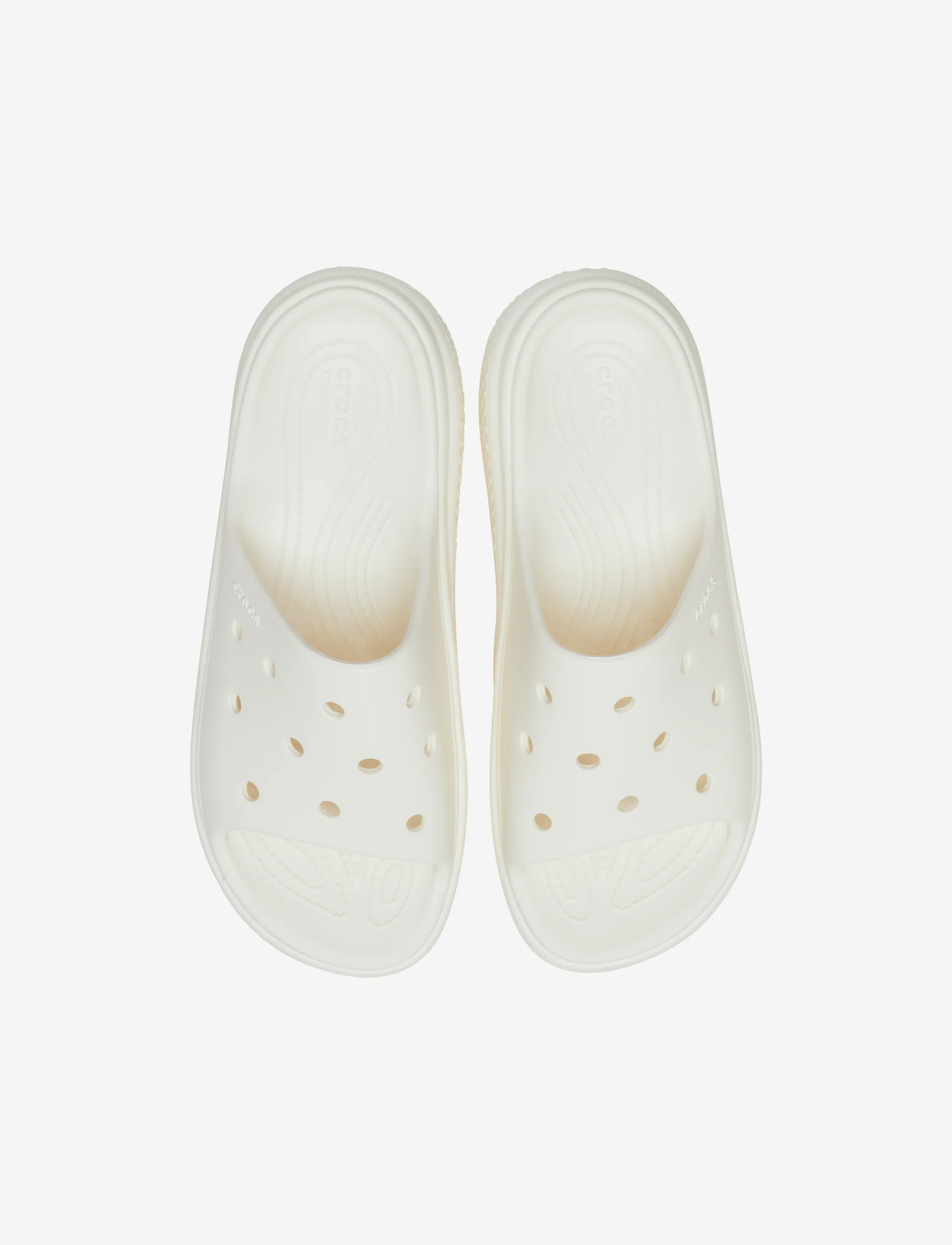 Crocs Stomp Slide - כפכפי פלטפורמה סטומפ סלייד קרוקס לנשים בצבע לבן גיר - Image 4