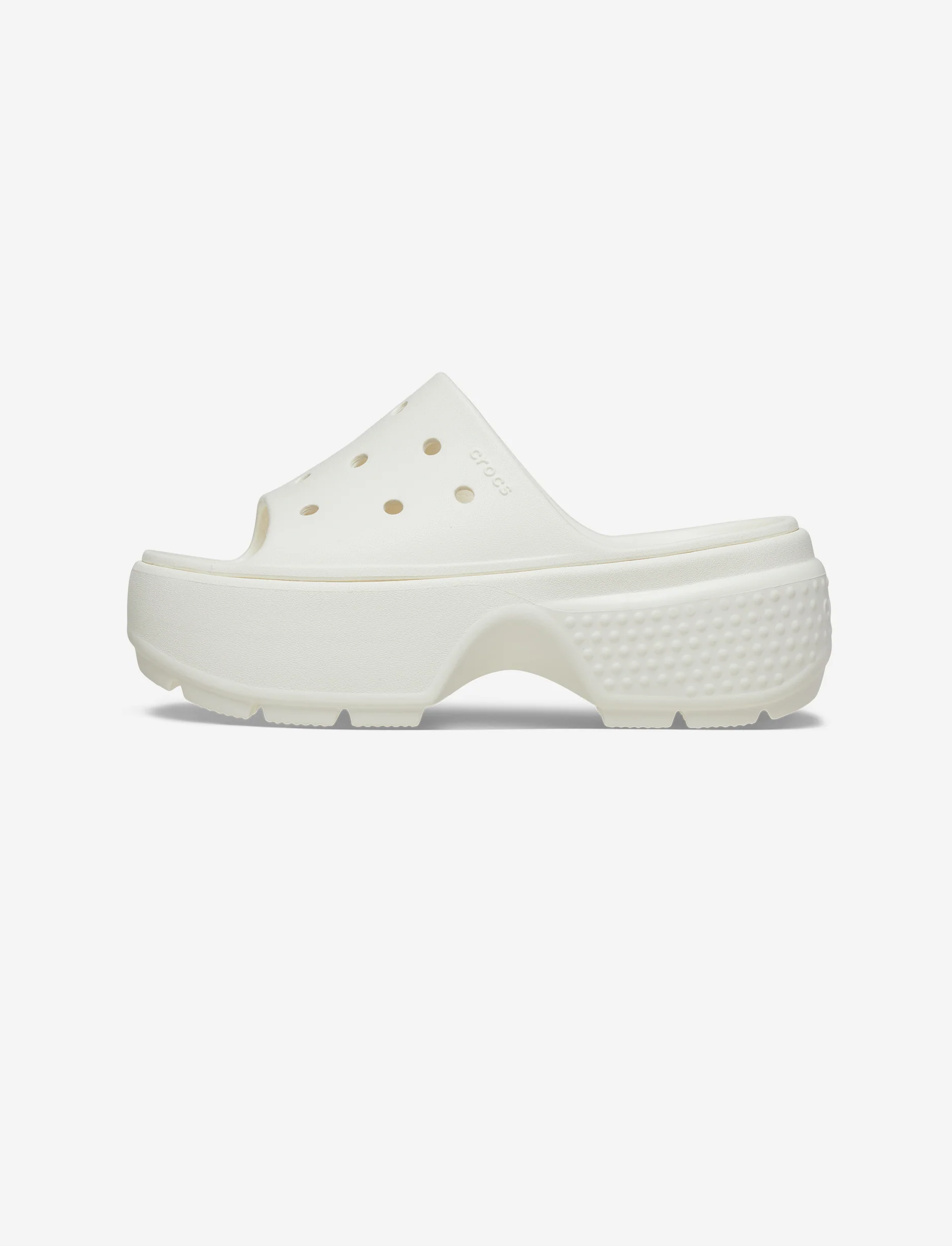 Crocs Stomp Slide - כפכפי פלטפורמה סטומפ סלייד קרוקס לנשים בצבע לבן גיר - Image 7