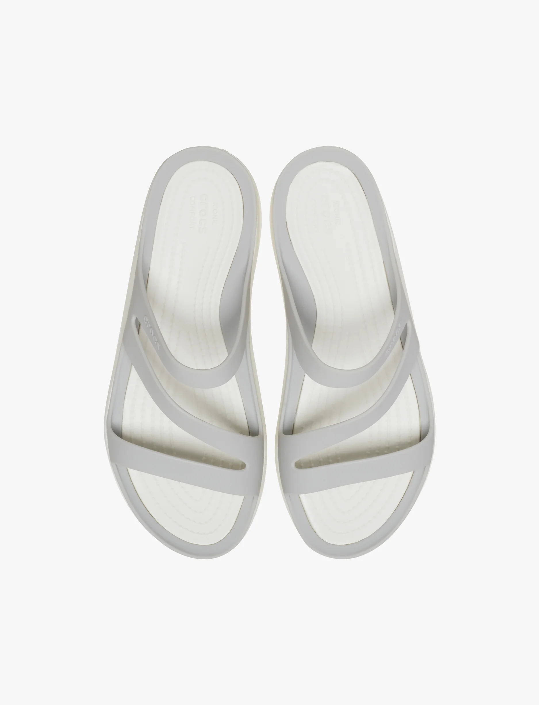 Crocs Swiftwater Sandal - כפכפים לנשים קרוקס רצועות בצבע אפור בהיר - Image 3