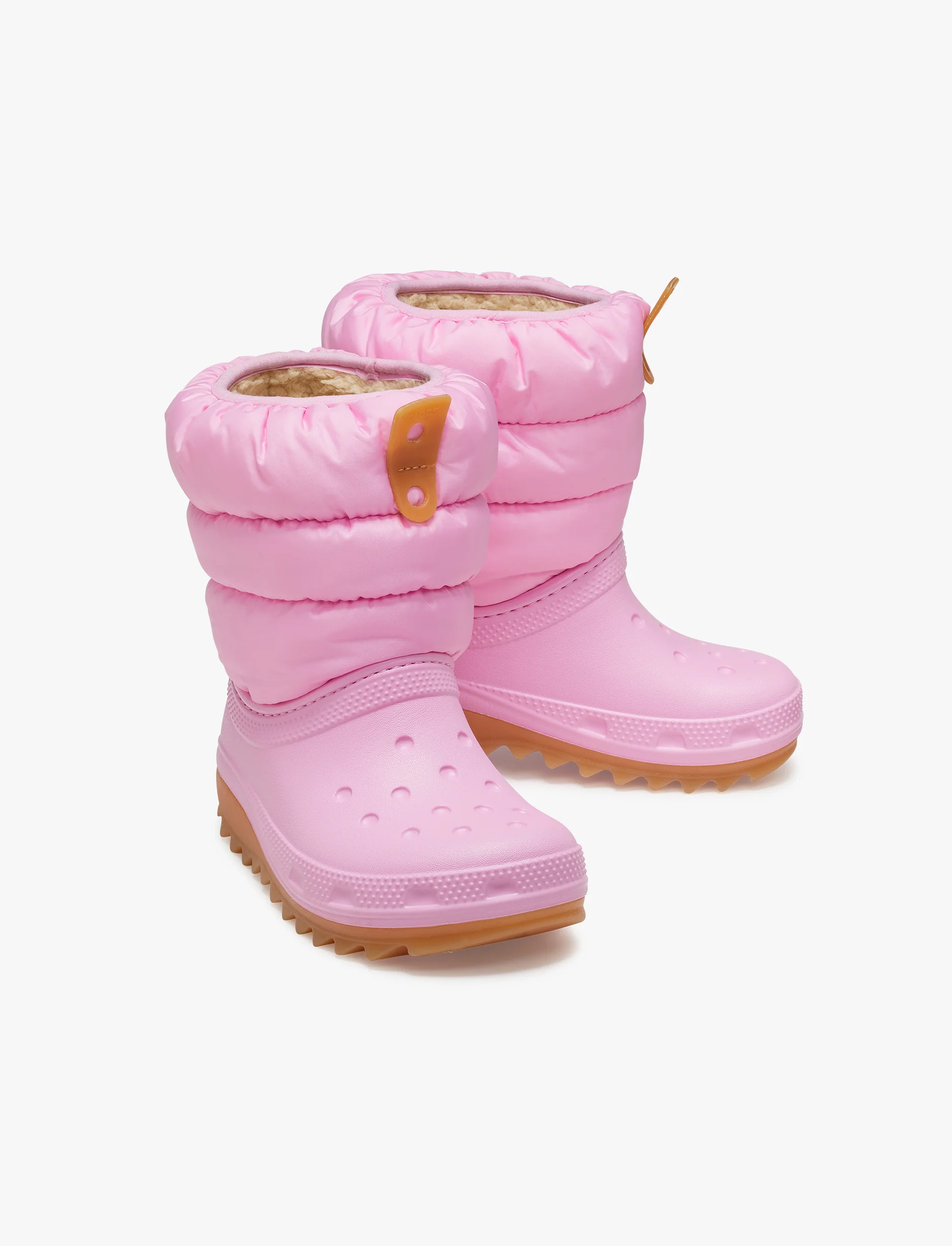 Crocs Toddler Classic Neo Puff Boot - מגפיים לילדים קרוקס בצבע ורוד סוויד/גומי - Image 3