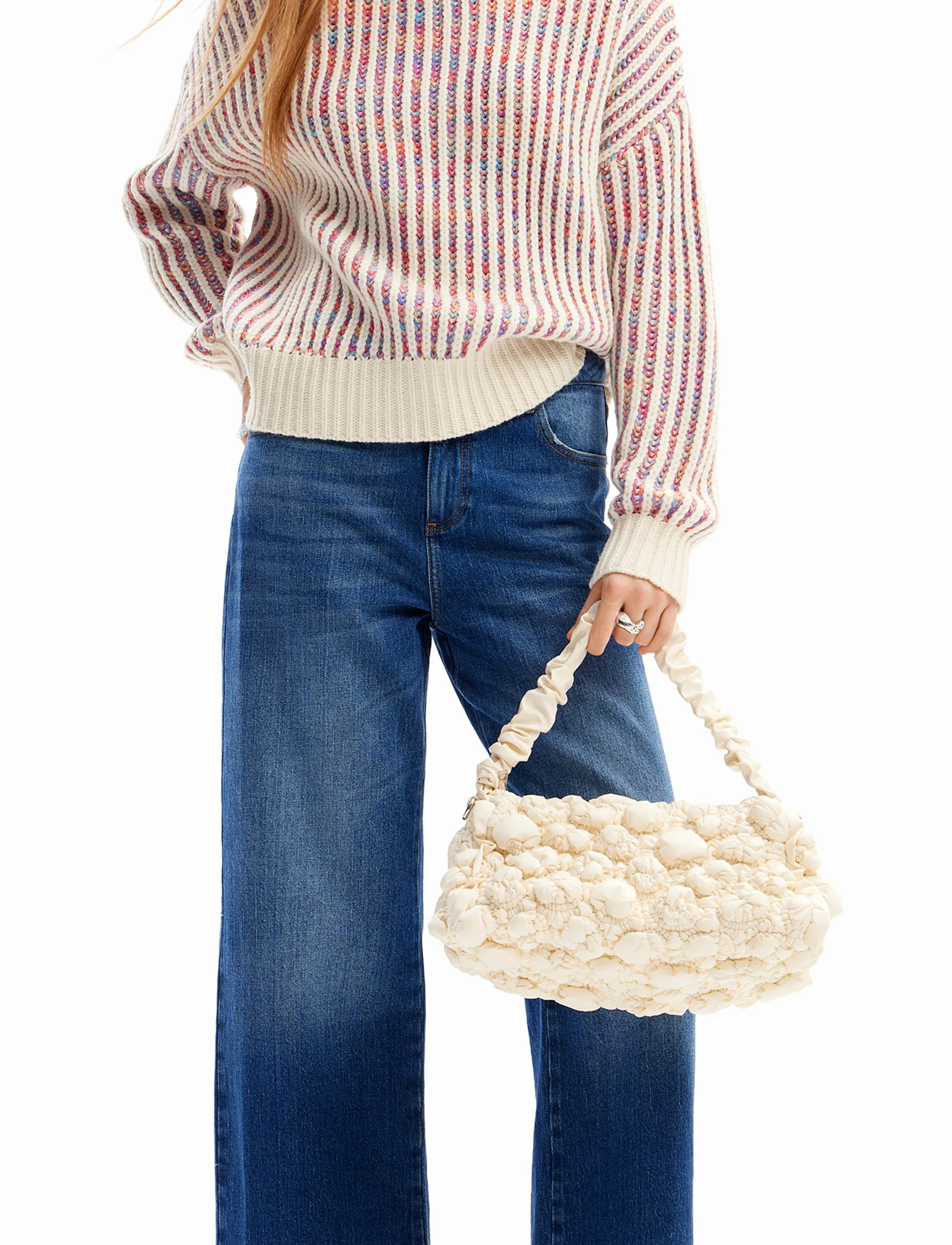 Desigual Bag Flossy Eibar 24WAXA18 - תיק צד דיזיגוואל לנשים בצבע קרם - Image 6