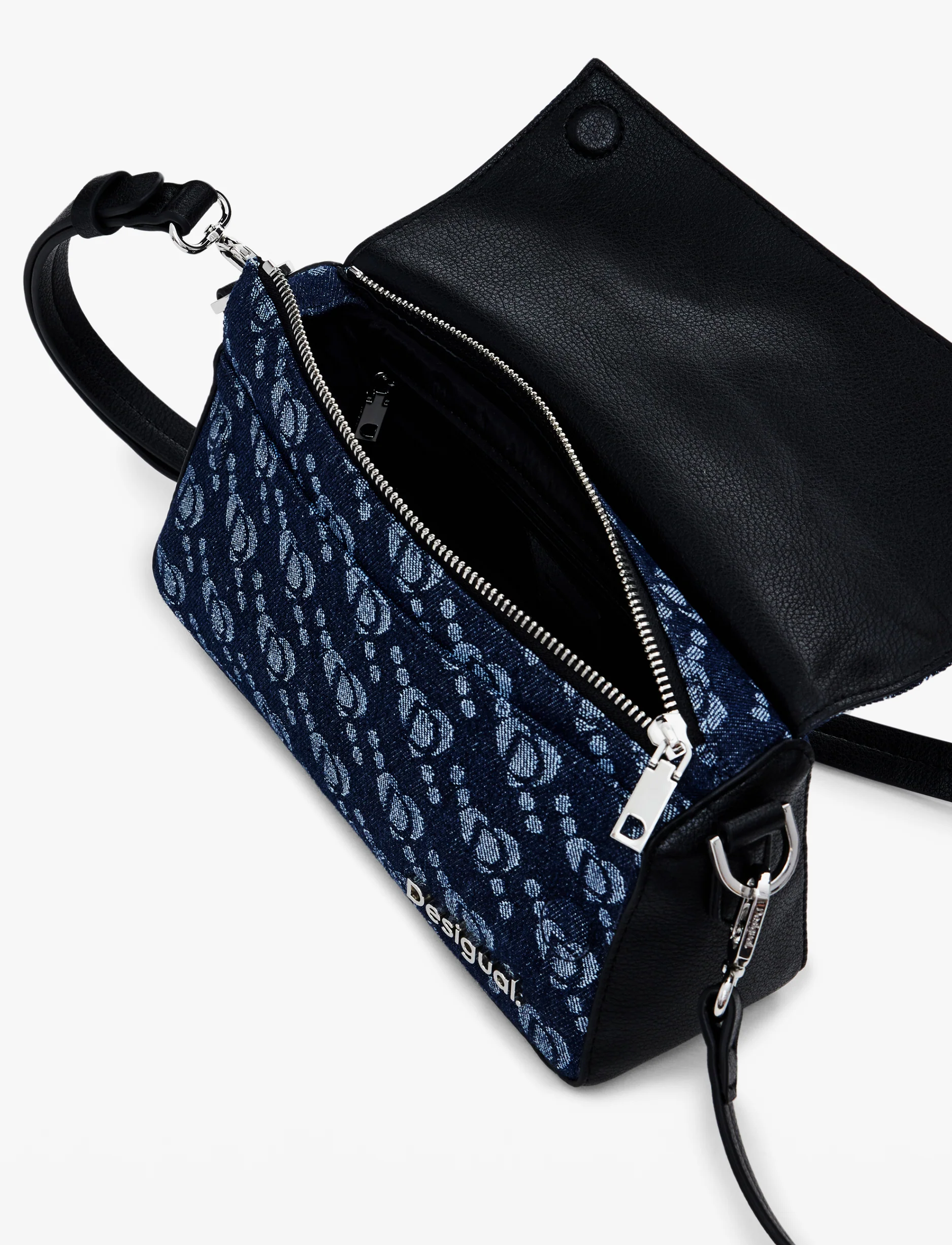 Desigual Bag Arco Phuket Micro Long 24WAXA15 - תיק צד דיזיגוואל לנשים בצבע ג'ינס כחול כהה - Image 4