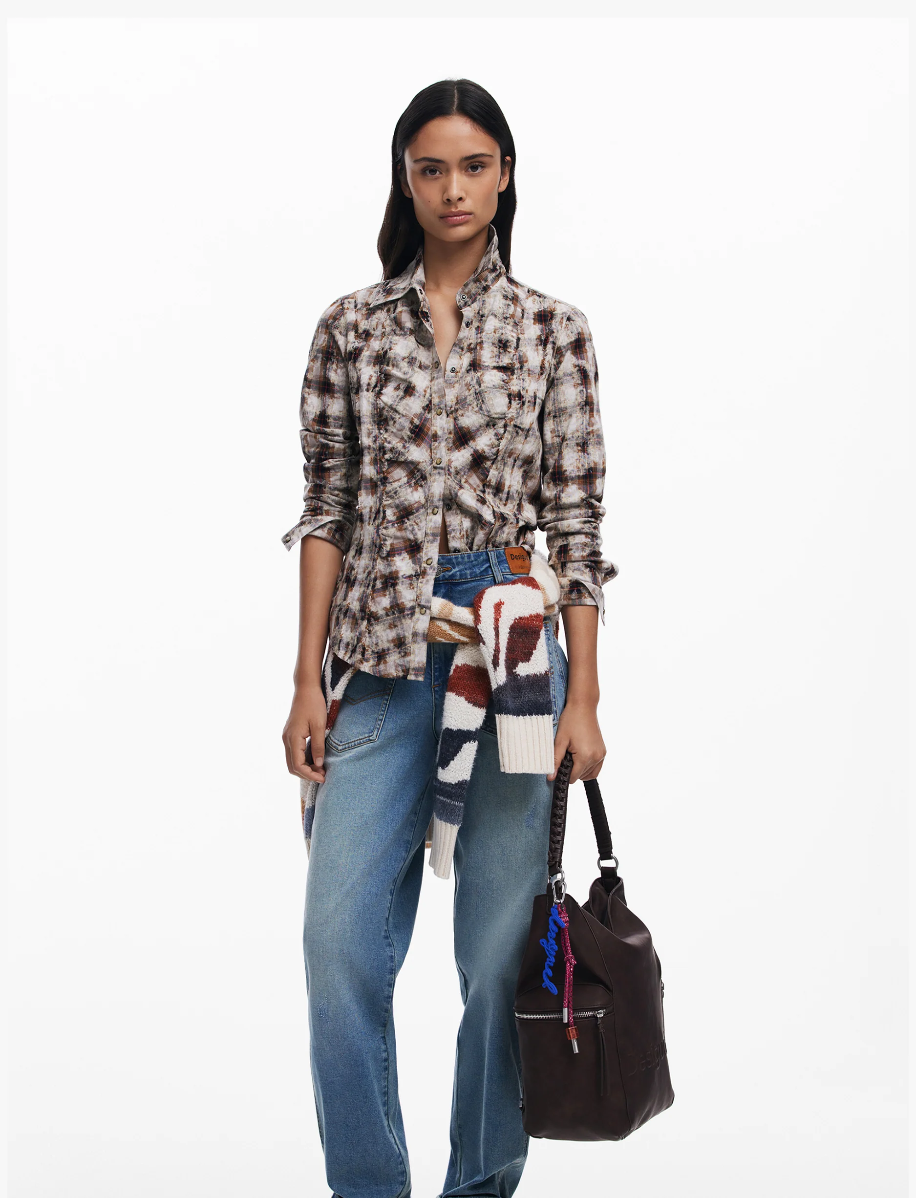Desigual Back Half Logo Arica Choco - תיק צד דיזיגוואל לנשים - Image 5