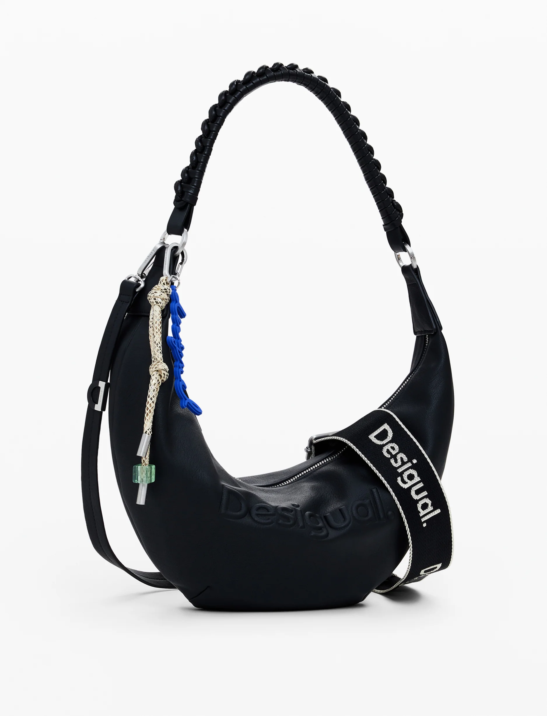 Desigual Bag Half Logo Zante 25WAXP52 - תיק צד דיזיגוואל שחור לנשים - Image 2