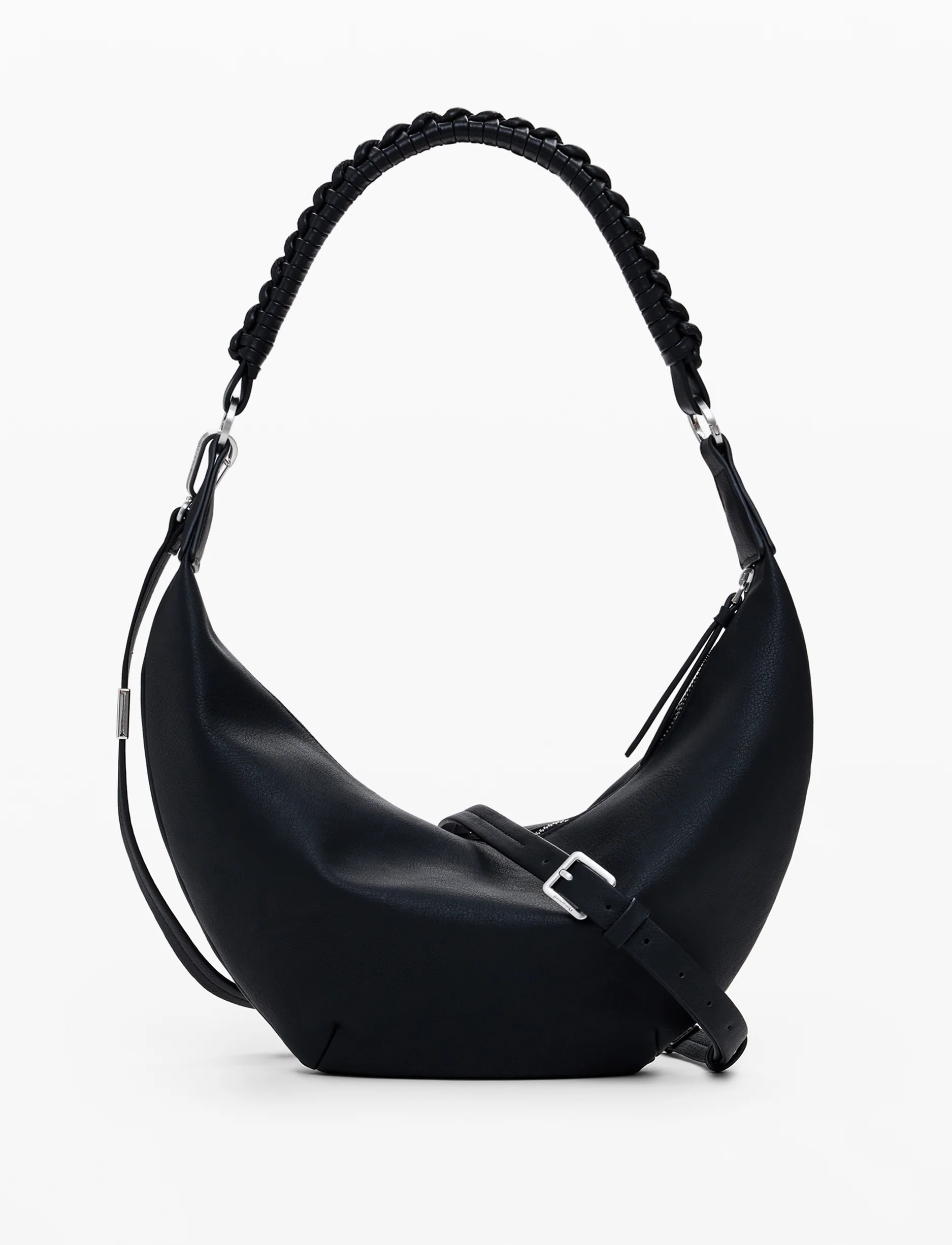 Desigual Bag Half Logo Zante 25WAXP52 - תיק צד דיזיגוואל שחור לנשים - Image 3