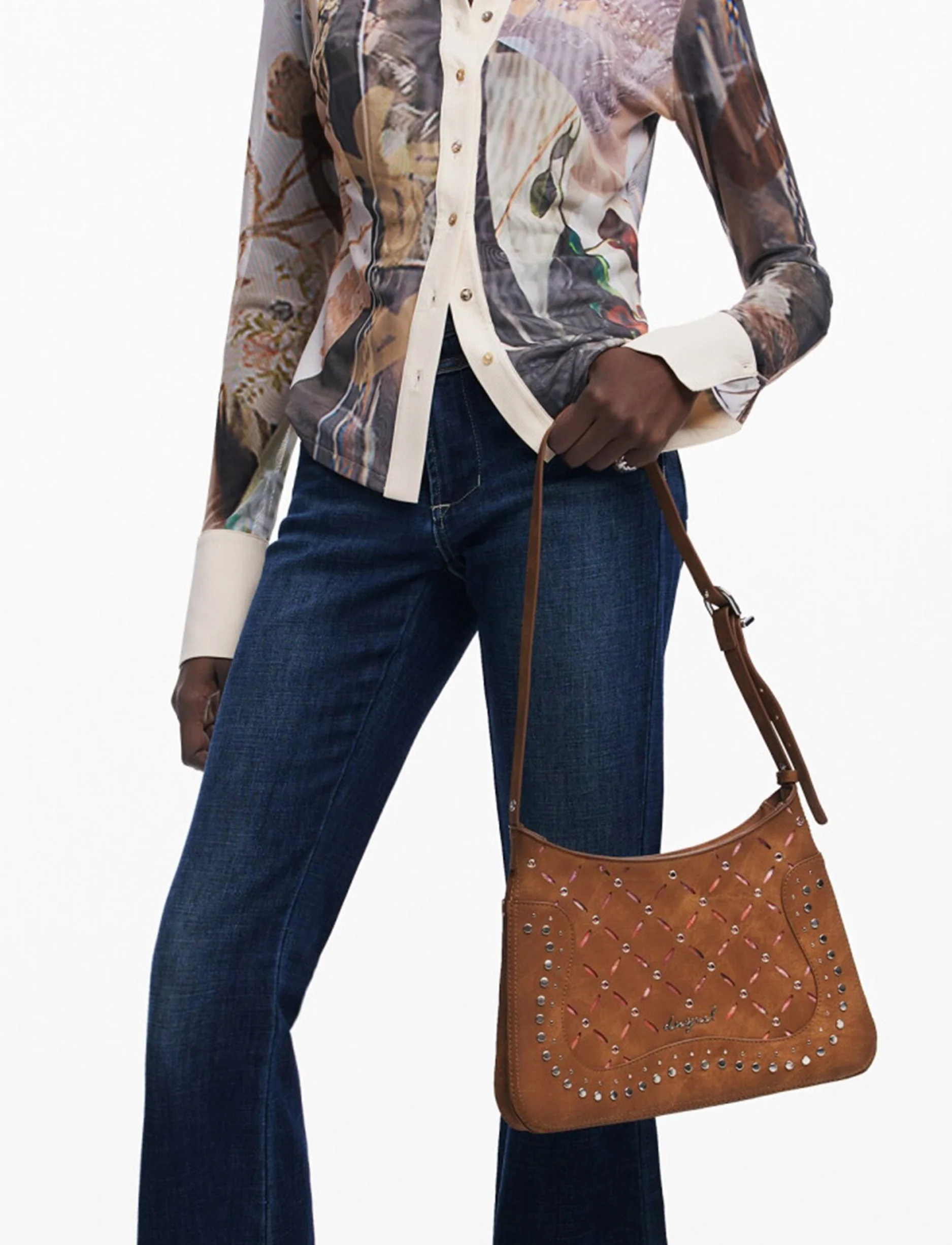 Desigual Bag Yankee Manaos 25WAXPB4 - תיק צד דיזיגוואל חום לנשים - Image 4