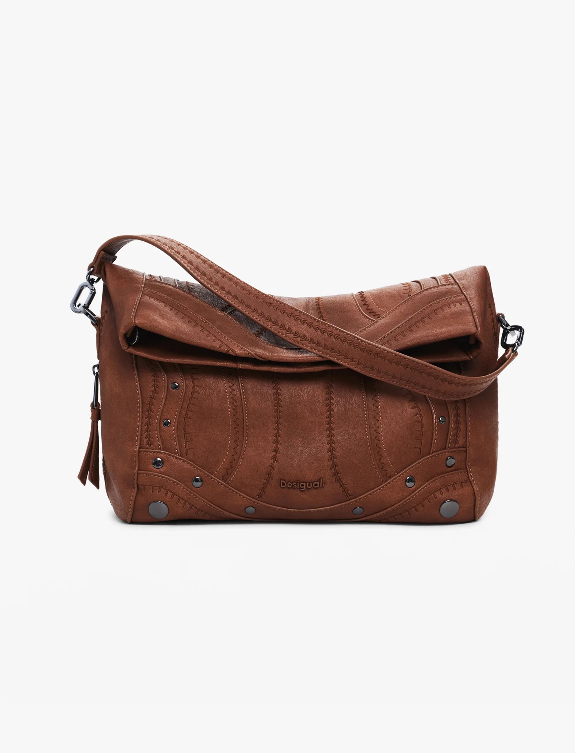 Desigual Bag Embro Patch Loverty 25WAXPA8 - תיק צד דיזיגוואל חום לנשים - Image 4