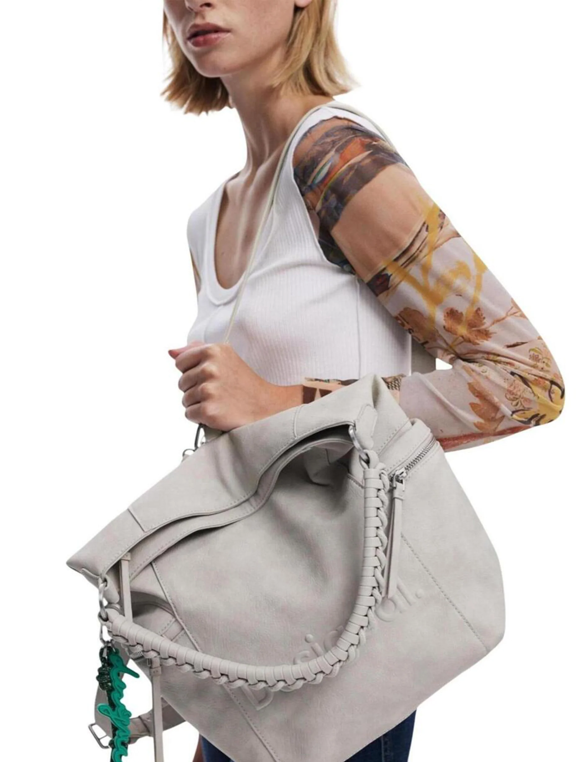 Desigual Back Half Logo Arica Piedra 25WAKP30 - תיק גב דיזיגוואל לנשים - Image 5