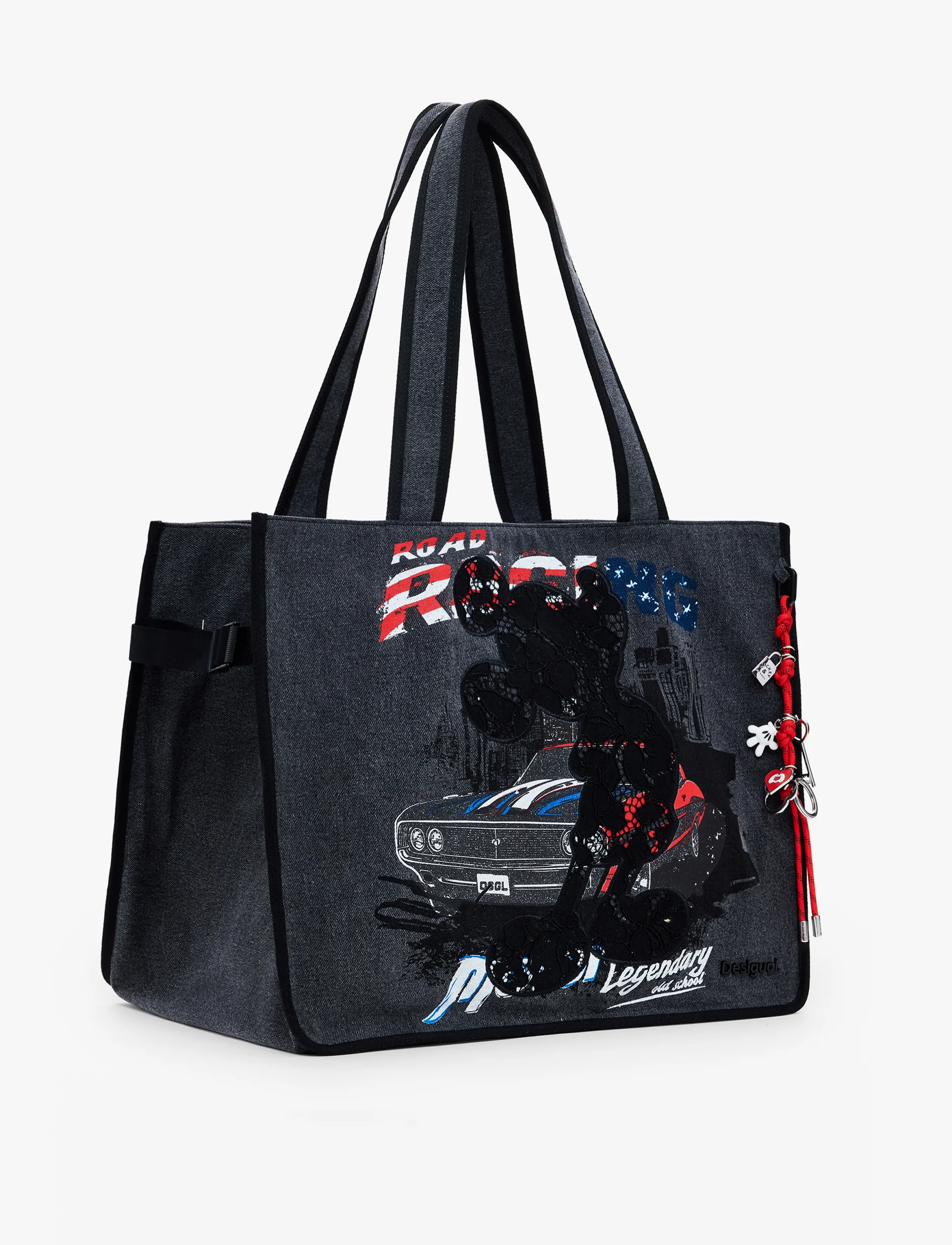 Desigual Bag Mickey Studs Khiva 25WAXD20 - תיק צד שחור דיזיגוואל לנשים - Image 2