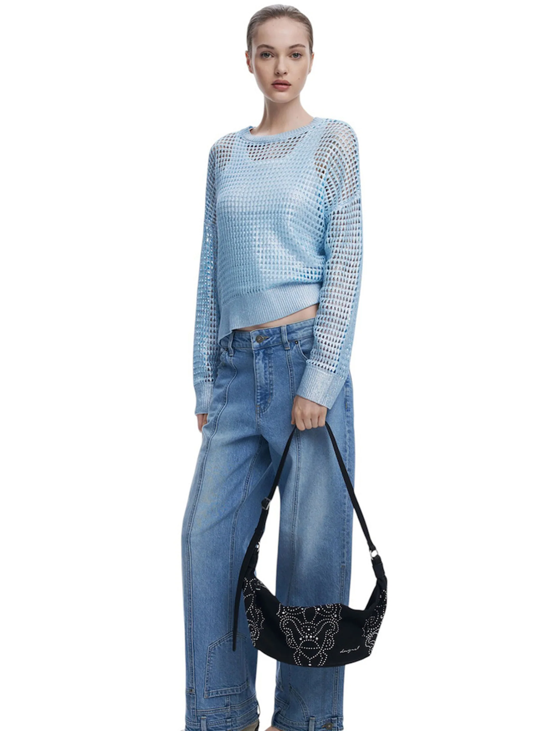 Desigual Bag Poker Face Munster 2.0 25WAXPBG - תיק צד דיזיגוואל שחור לנשים - Image 5