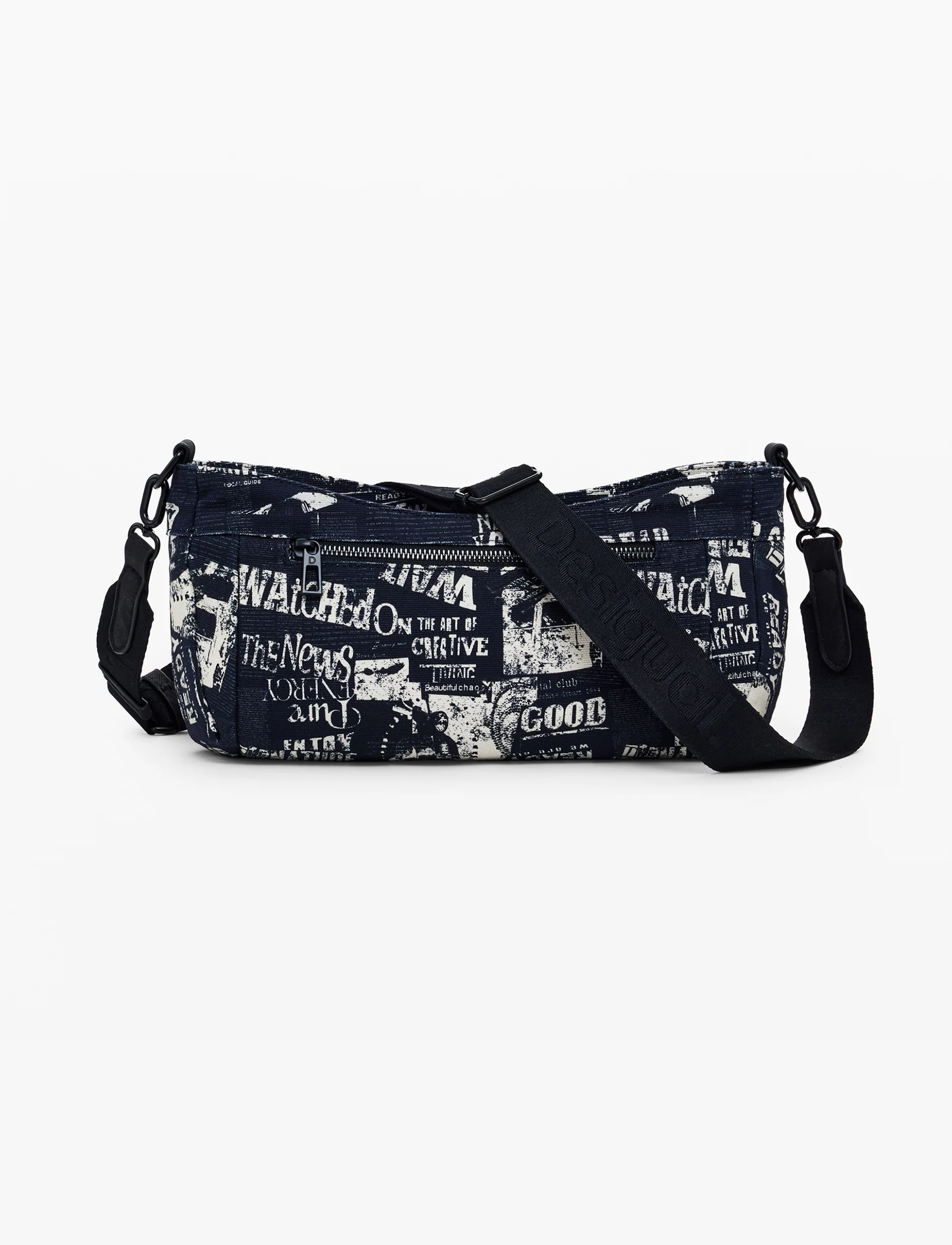 Desigual Bag Newspaper Donosti 25WAXA21 - תיק צד דיזיגוואל שחור לנשים
