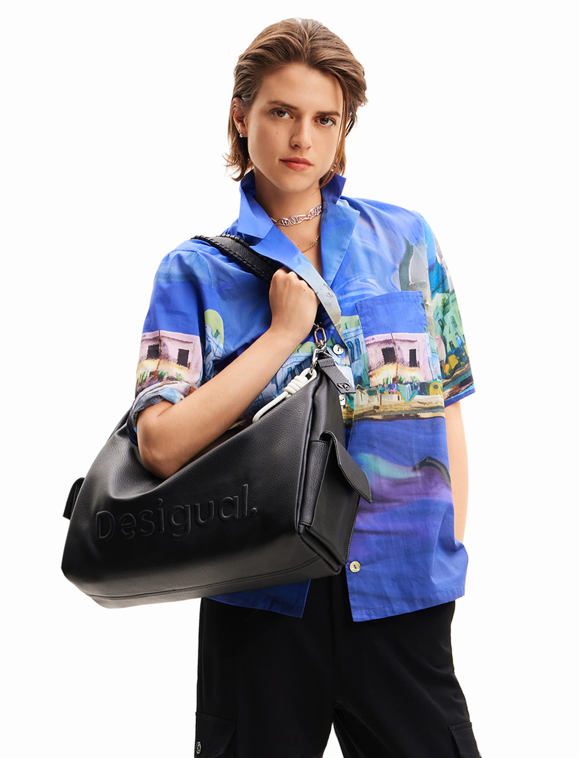 Desigual Bag Half Logo 24 Brasilia - תיק יד בצבע שחור - Image 6