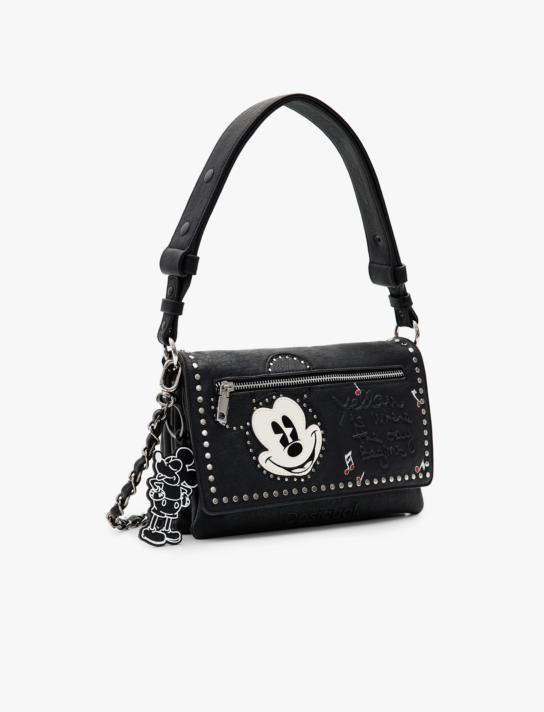 Desigual Bag Mickey Rock Dortmund Flap 2.0 - תיק קרוסבודי בינוני בצבע שחור - Image 2