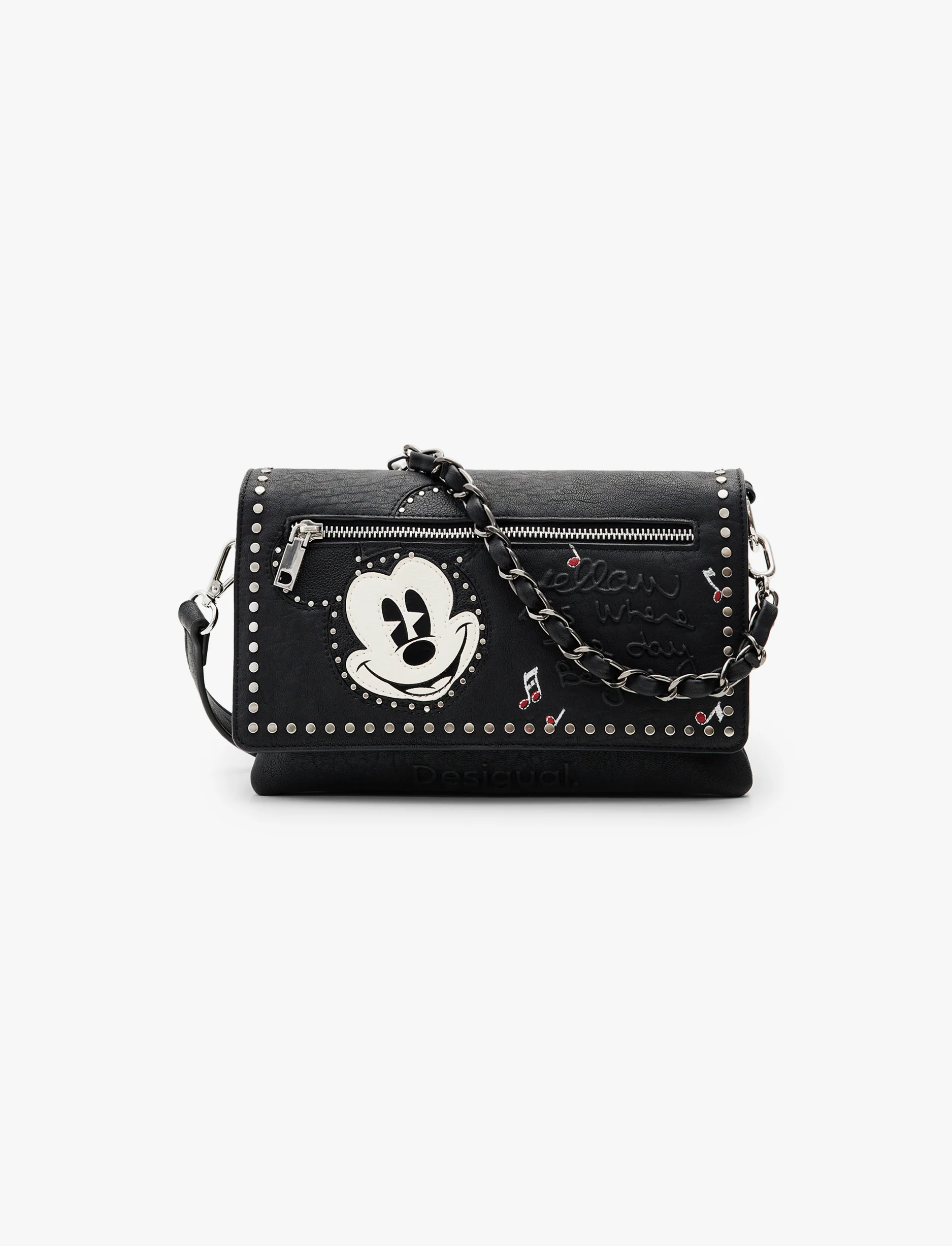 Desigual Bag Mickey Rock Dortmund Flap 2.0 - תיק קרוסבודי בינוני בצבע שחור - Image 5