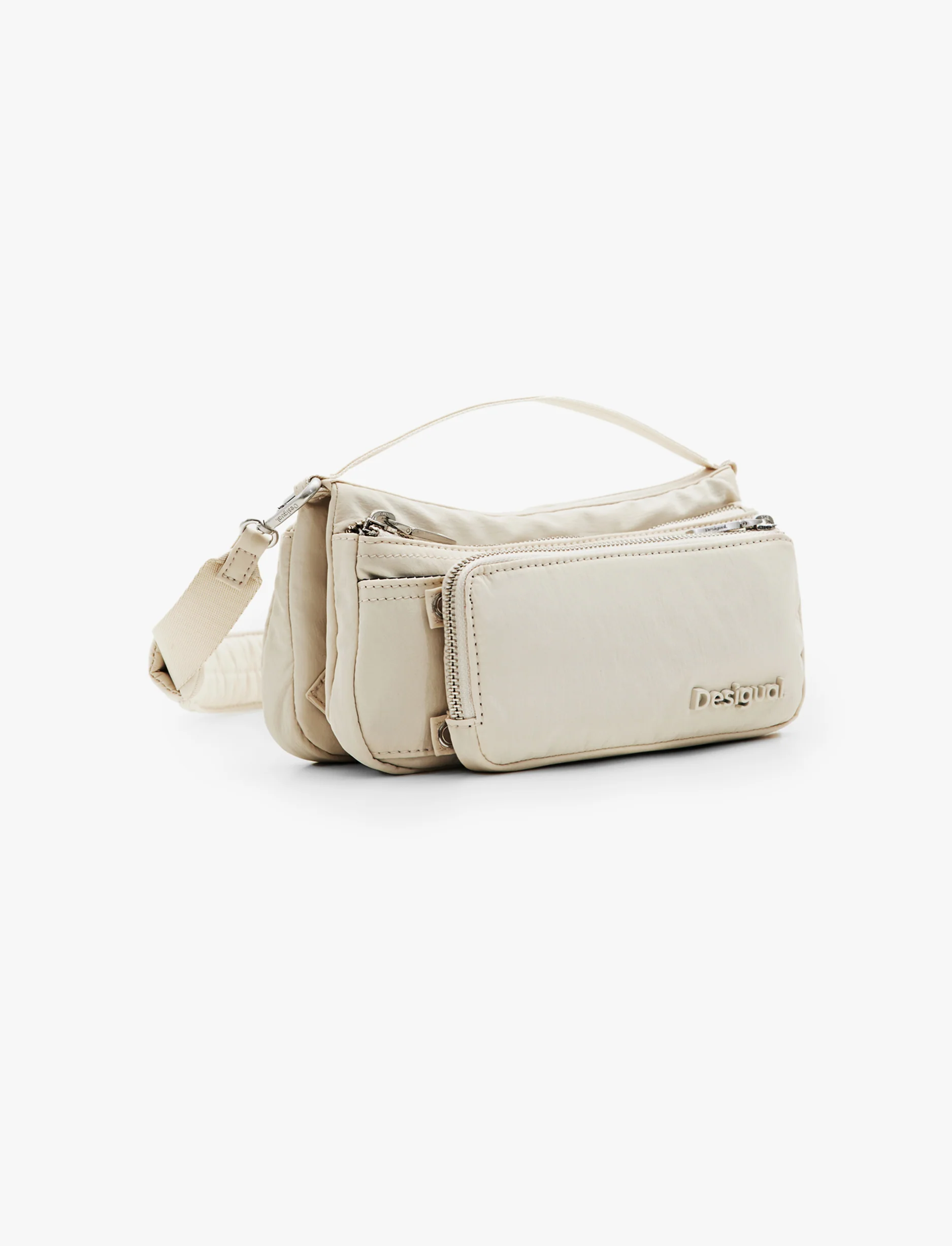 Desigual Basic Modular Monza - תיק קרוסבודי קטן בצבע אוף ווייט