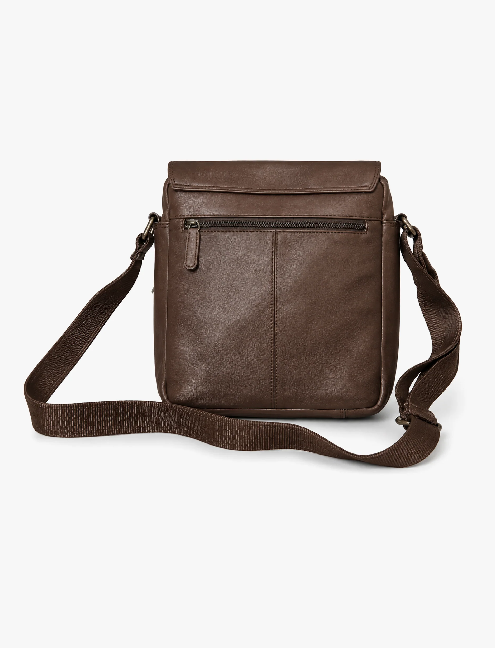 Lee Cooper 2326 - תיק צד עור לי קופר לגברים בצבע חום כהה - Image 2