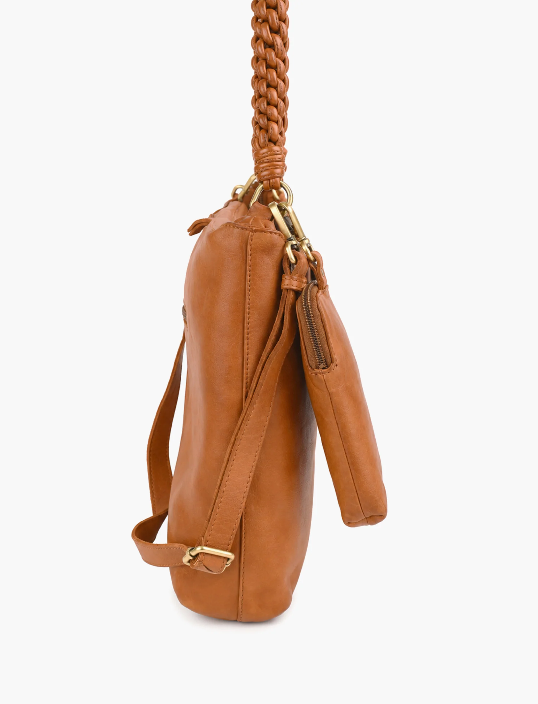 Yael Keidar Leather Side Bag 38766 - תיק צד עור יעל קידר טאן לנשים - Image 4