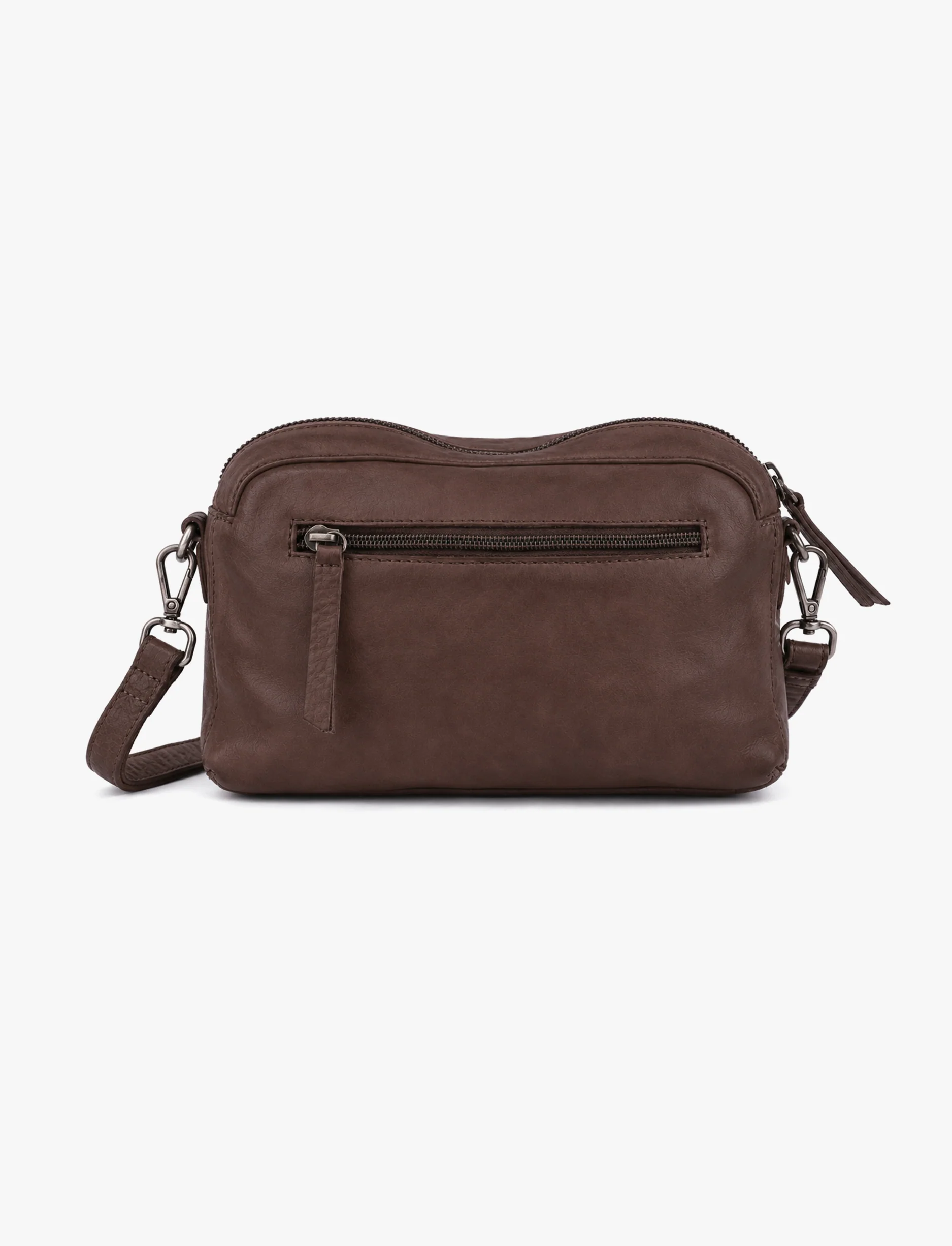 Yael Keidar Leather Side Bag 38768 - תיק צד עור יעל קידר חום כהה לנשים - Image 3