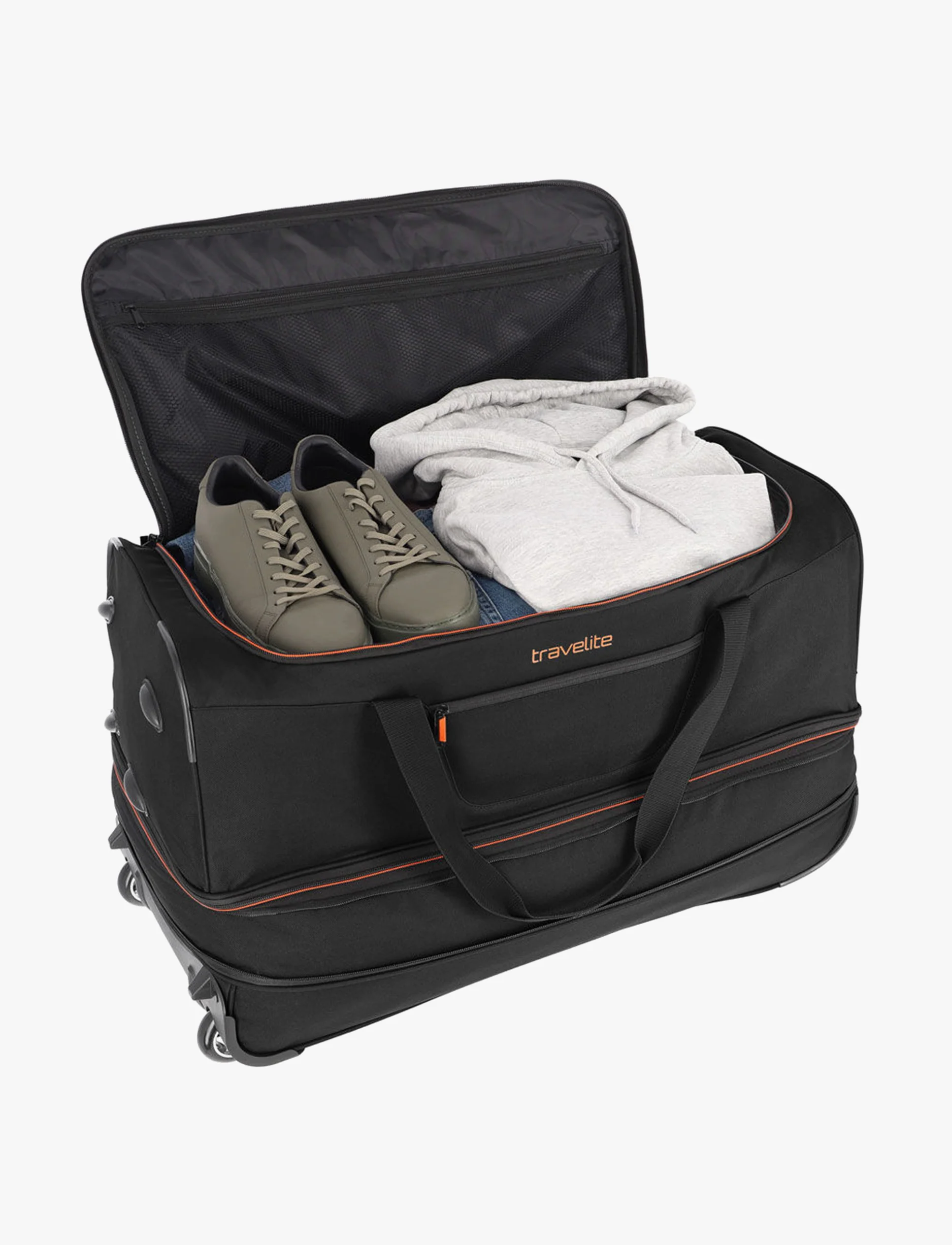 Travelite Wheeled Duffle 70 Cm BASICS - תיק נסיעה על גלגלים 70 ס"מ טרוולייט בצבע שחור - Image 5