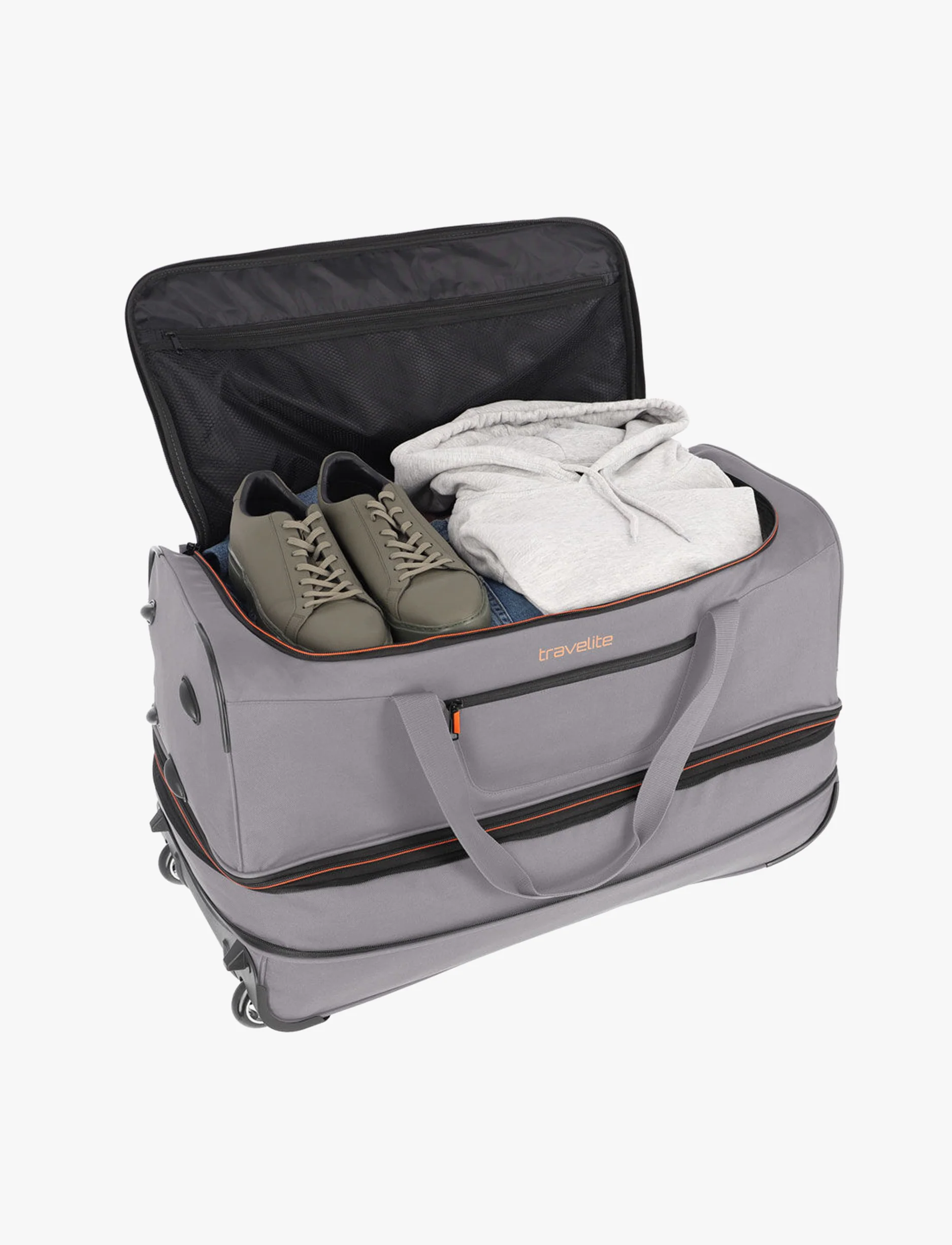 Travelite Wheeled Duffle 70 Cm BASICS - תיק נסיעה על גלגלים 70 ס"מ טרוולייט בצבע אפור - Image 5