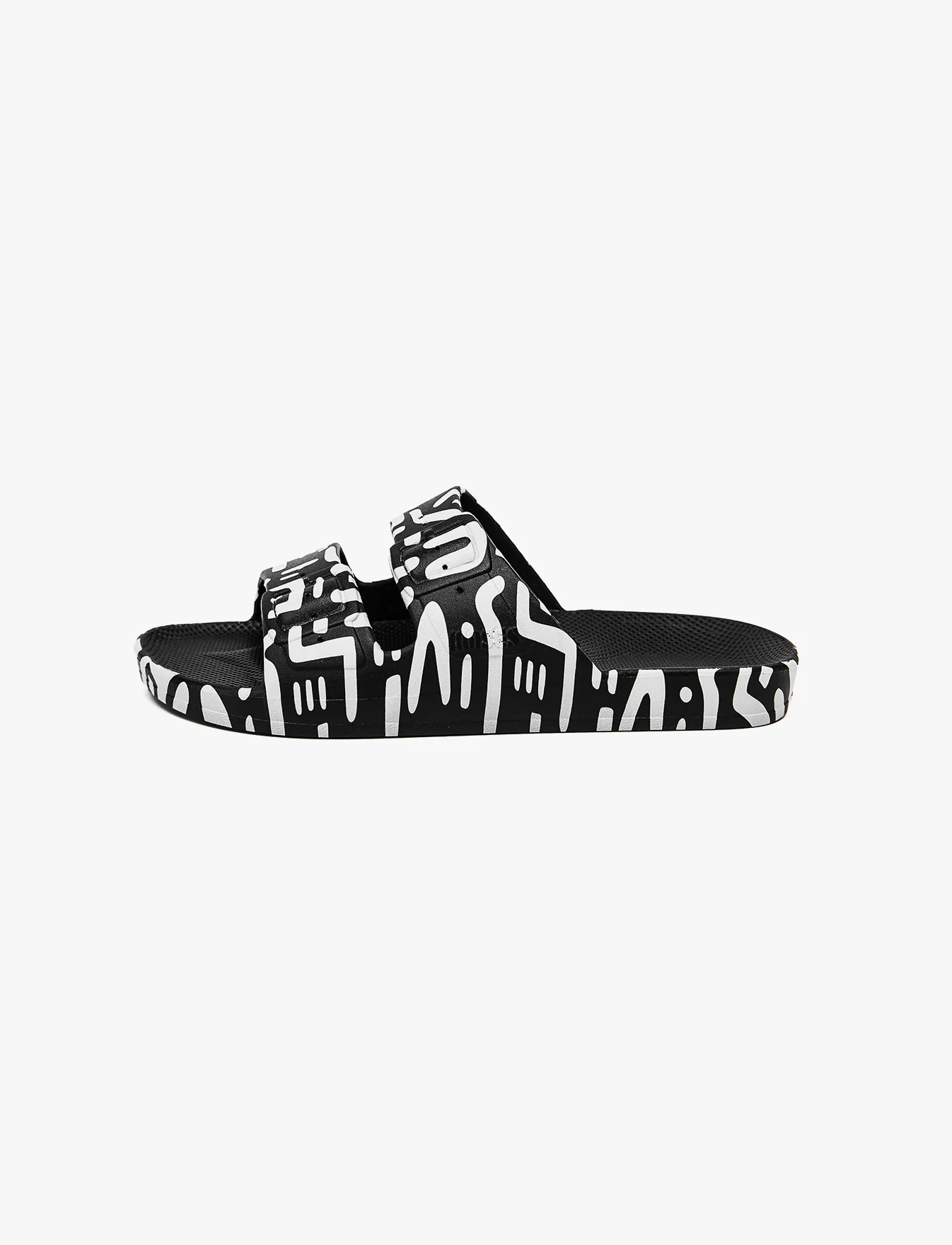 Fredoom Moses Kids Primo Black- כפכפים לילדים מוזס בצבע שחור בהדפס מיוחד - Image 2