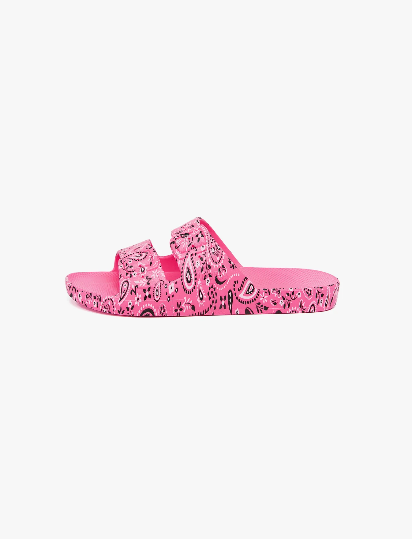 Fredoom Moses Kids Ringo Glow- כפכפים לילדים מוזס בצבע ורוד בהדפס בנדנה - Image 2