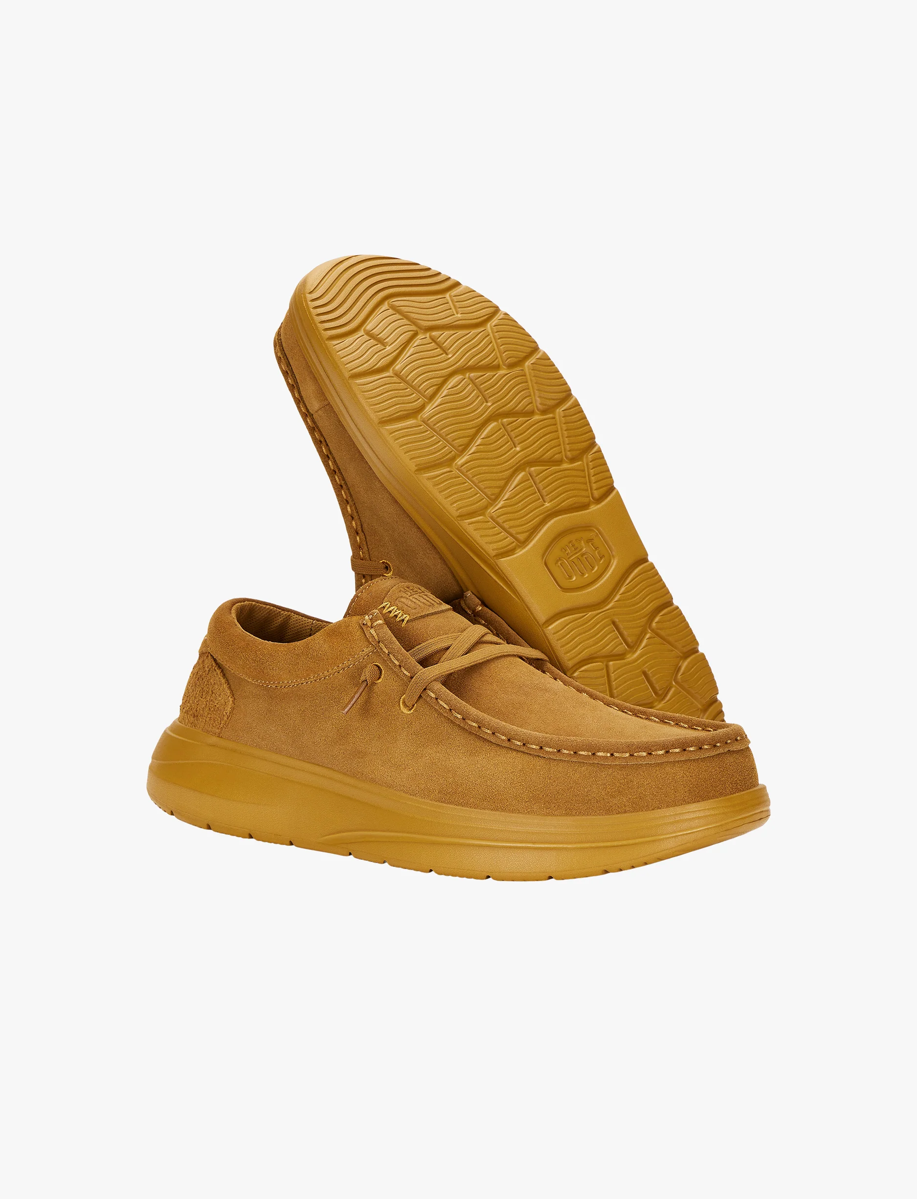 Hey Dude Wally Comf Suede - נעלי סליפ און היידוד לגברים בצבע זהוב-צהוב - Image 5