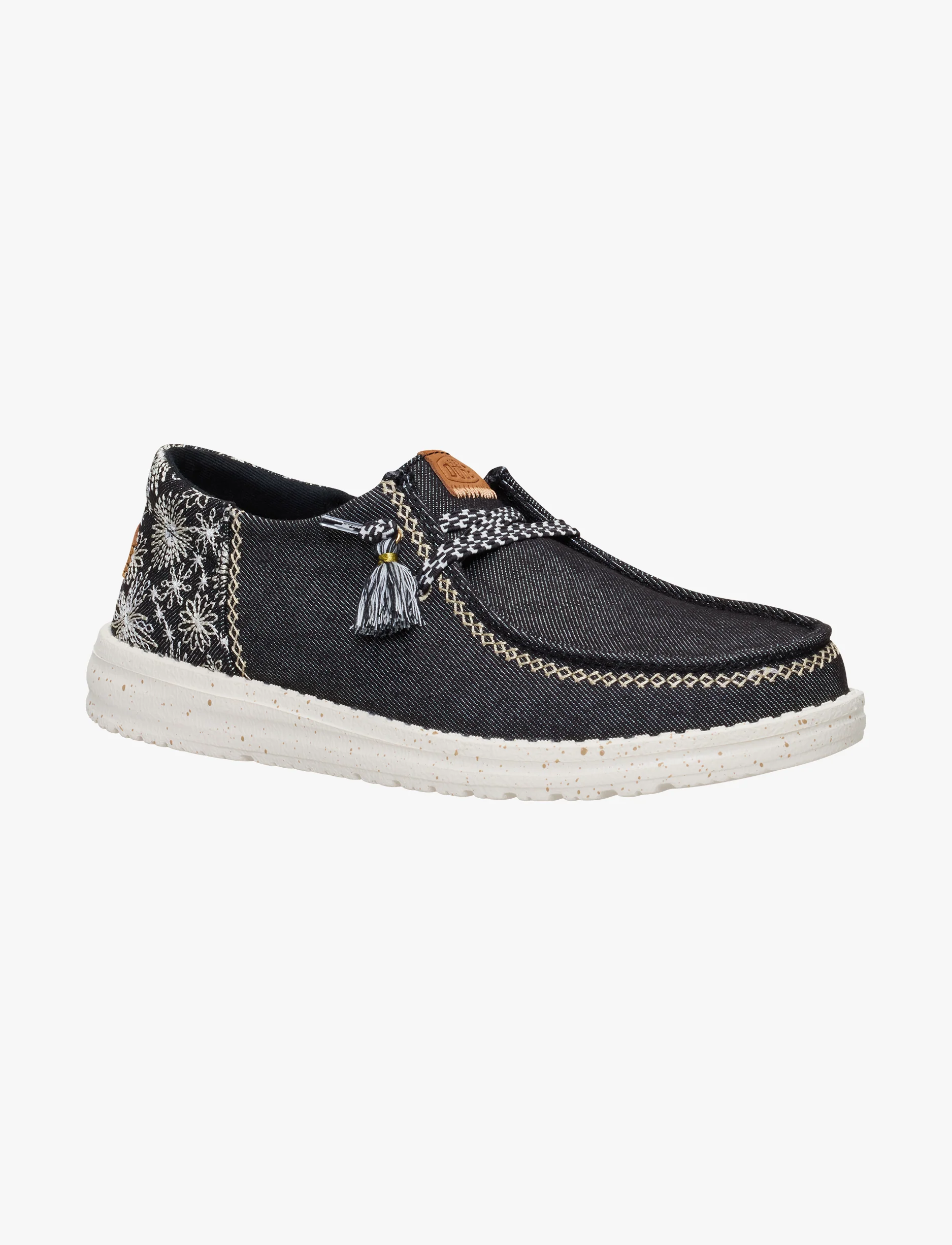 Hey Dude Wendy Funk Embroidered Floral - נעלי סליפ און היידוד לגברים בצבע שחור
