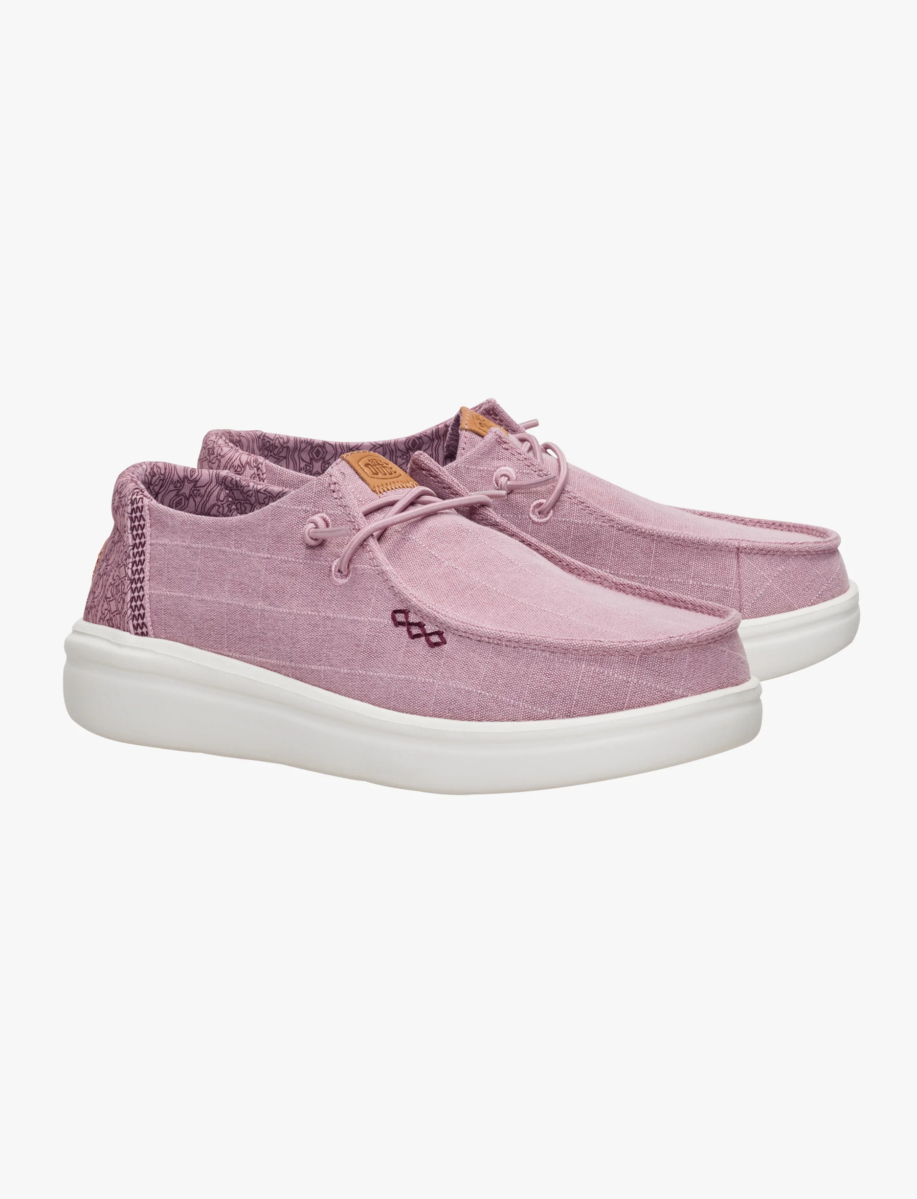 Hey Dude Wendy Rise Chambray Grid -  נעלי סליפ און וונדי רייז שמברי גריד היי דוד לנשים בצבע רוז סגול - Image 3