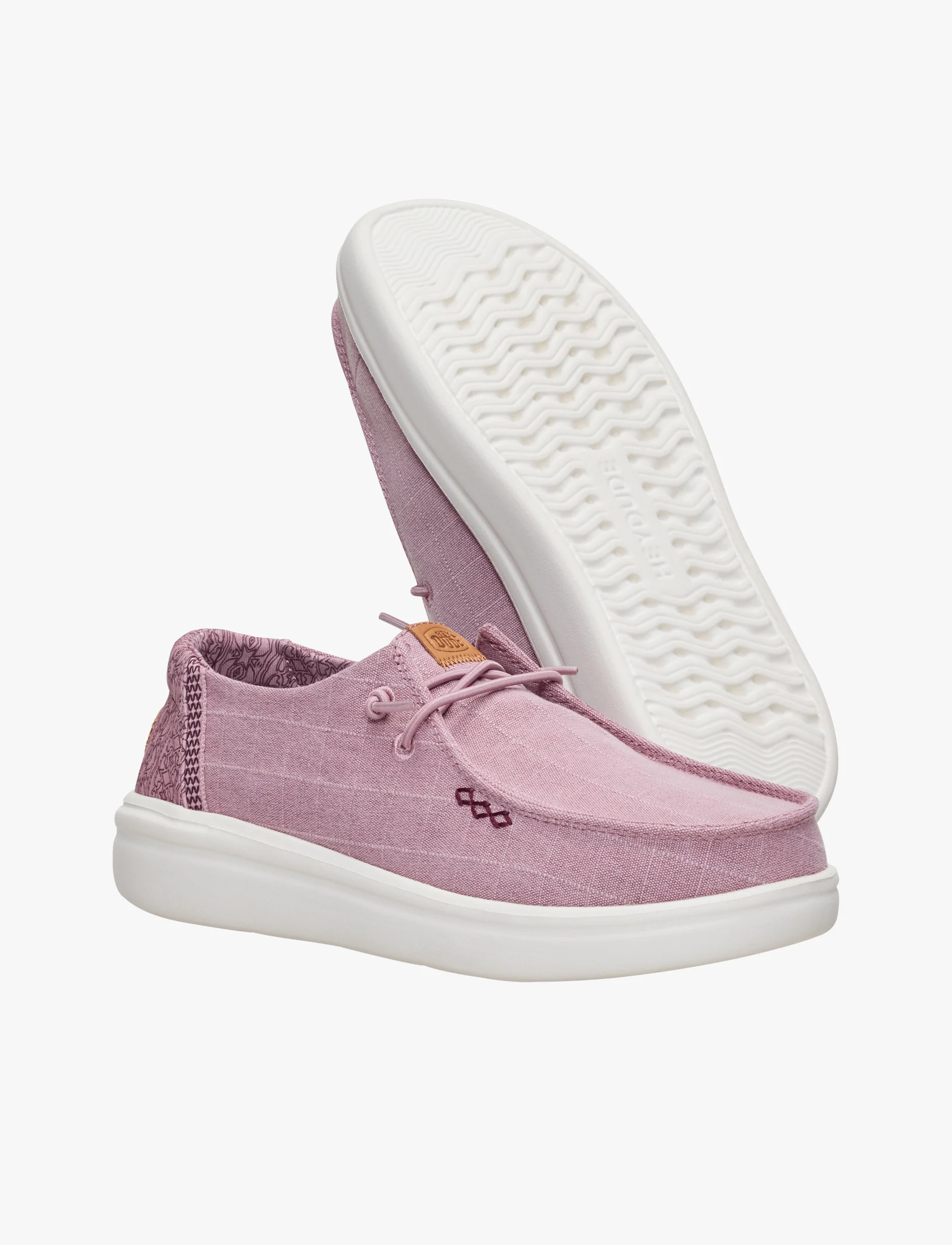 Hey Dude Wendy Rise Chambray Grid -  נעלי סליפ און וונדי רייז שמברי גריד היי דוד לנשים בצבע רוז סגול - Image 4