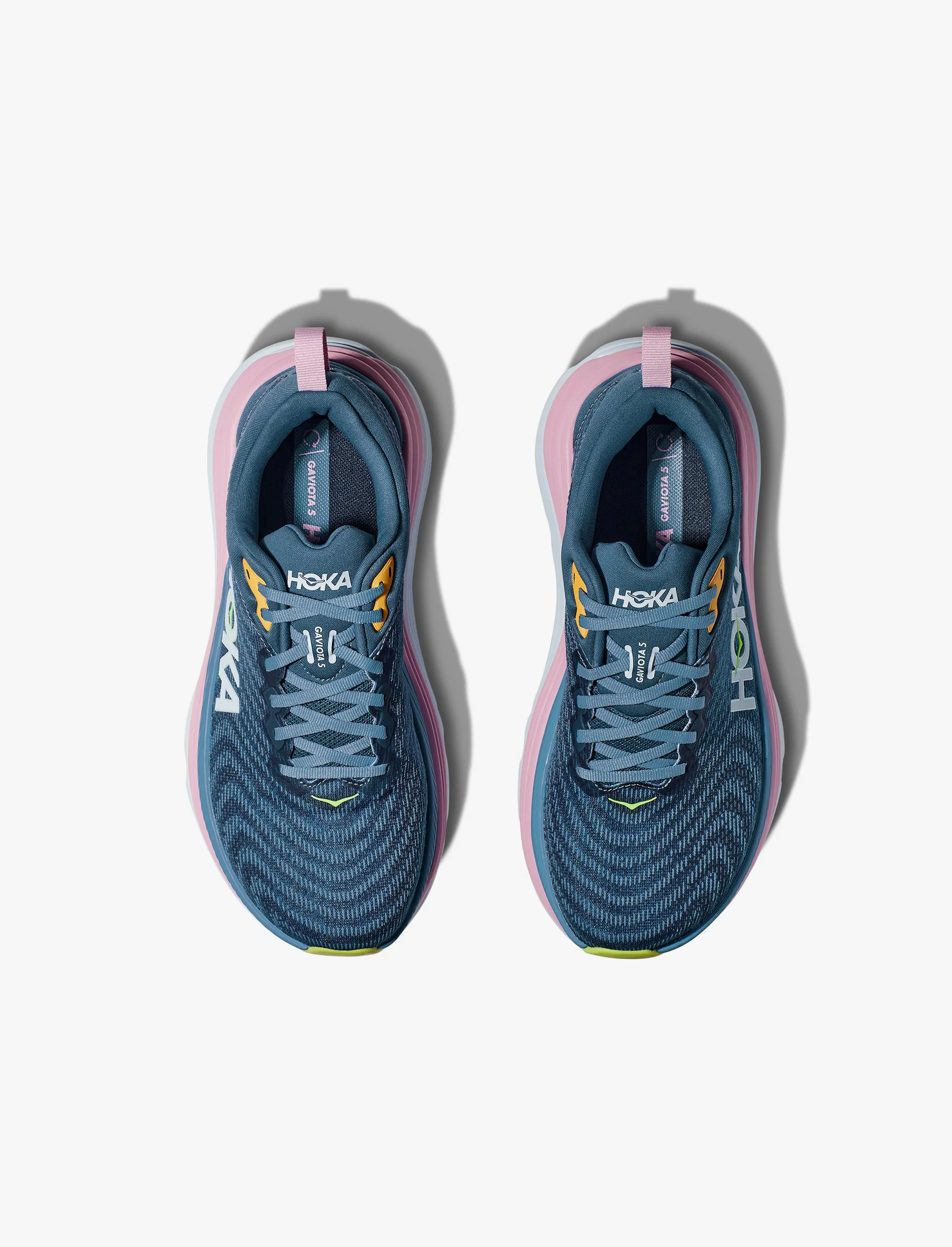 HOKA Gaviota Wide 5 - נעלי ספורט נשים הוקה גביוטה 5 רחבות בצבע כחול צל/צהבהב - Image 3