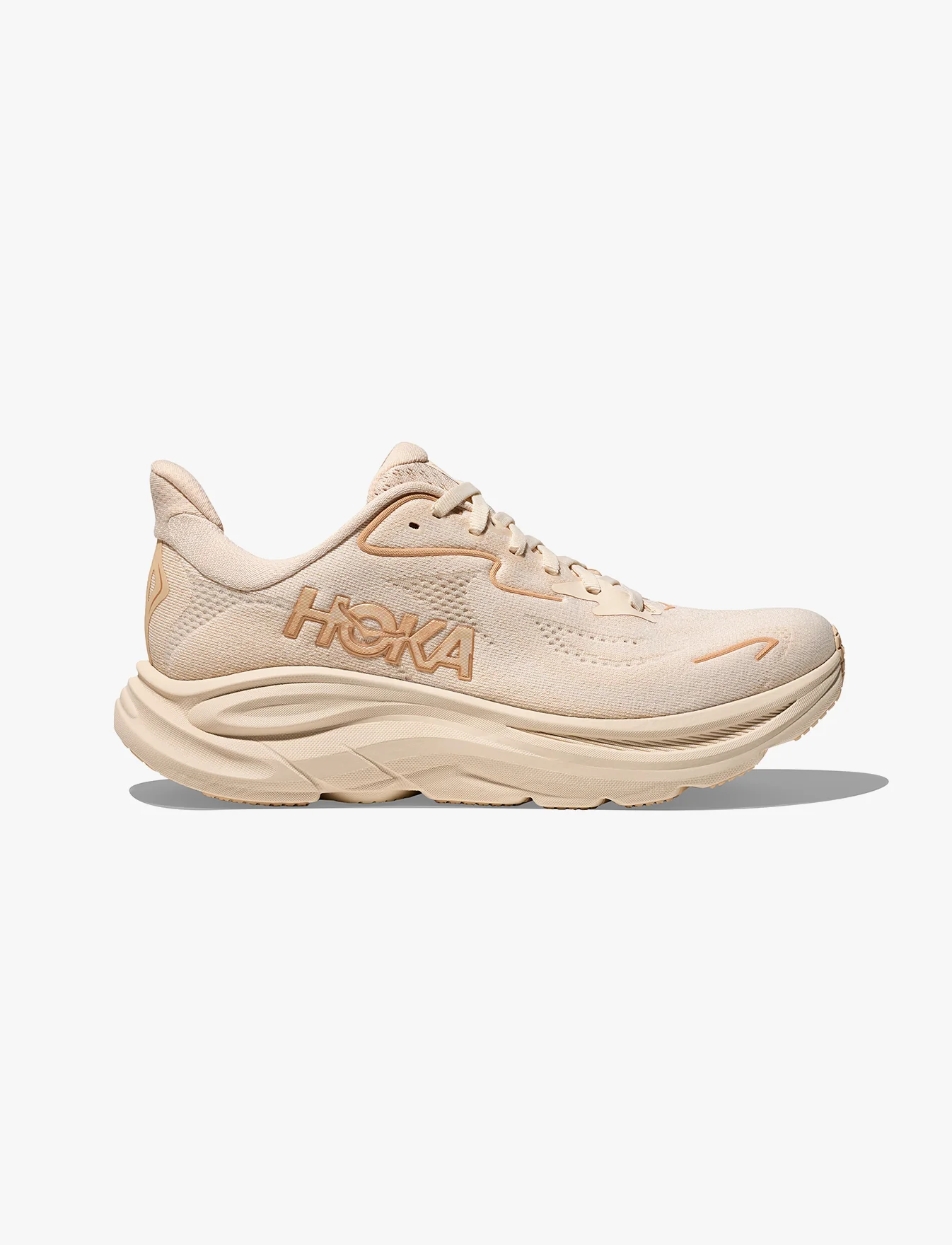 HOKA CLIFTON WIDE 10 - נעלי ספורט נשים הוקה קליפטון 10 רחבות בצבע וניל/לבנה - Image 2