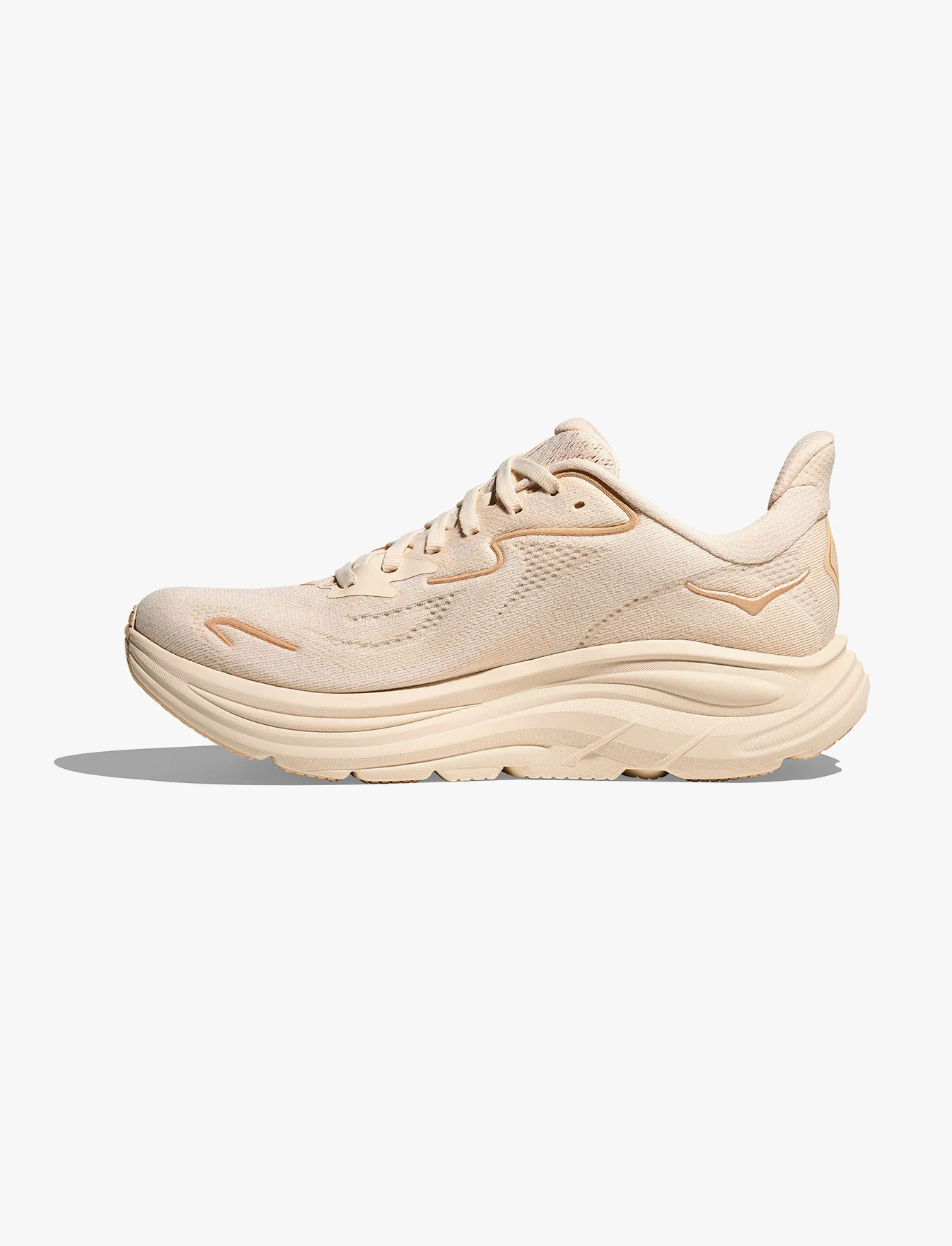 HOKA CLIFTON WIDE 10 - נעלי ספורט נשים הוקה קליפטון 10 רחבות בצבע וניל/לבנה - Image 7
