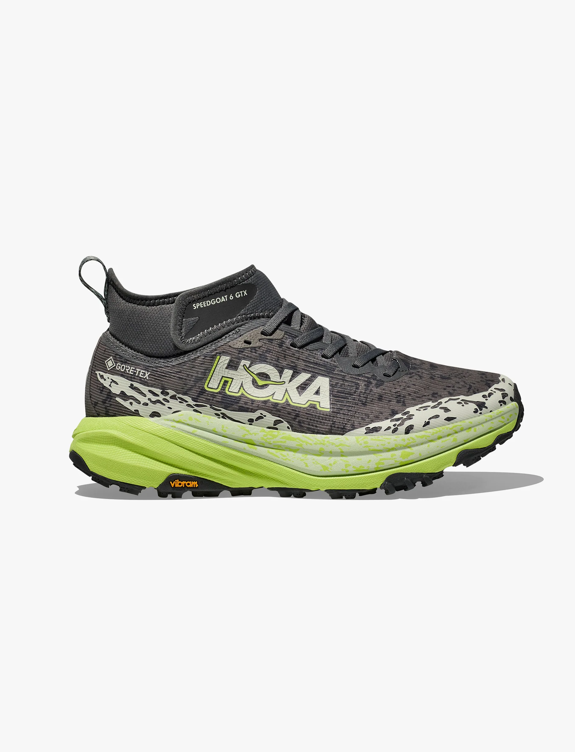HOKA SPEEDGOAT 6 MID GTX - נעלי הוקה ספידגוט 6 מיד לגברים בצבע אפור אורביט/ירקרק - Image 2